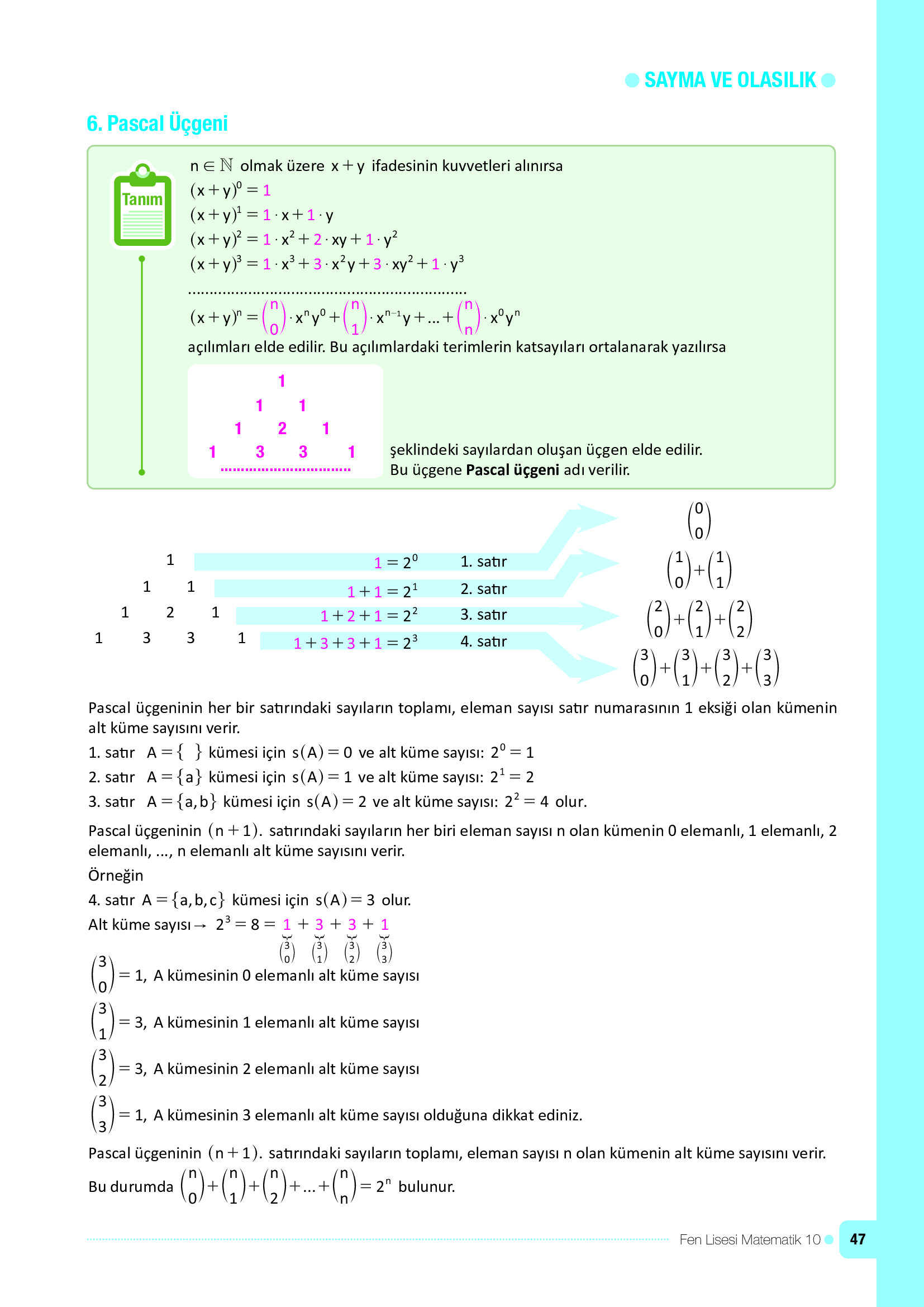 10. Sınıf Meb Yayınları Fen Lisesi Matematik Ders Kitabı Sayfa 47 Cevapları 10. Sınıf Meb Yayınları Fen Lisesi Matematik Ders Kitabı Sayfa 47 Cevapları