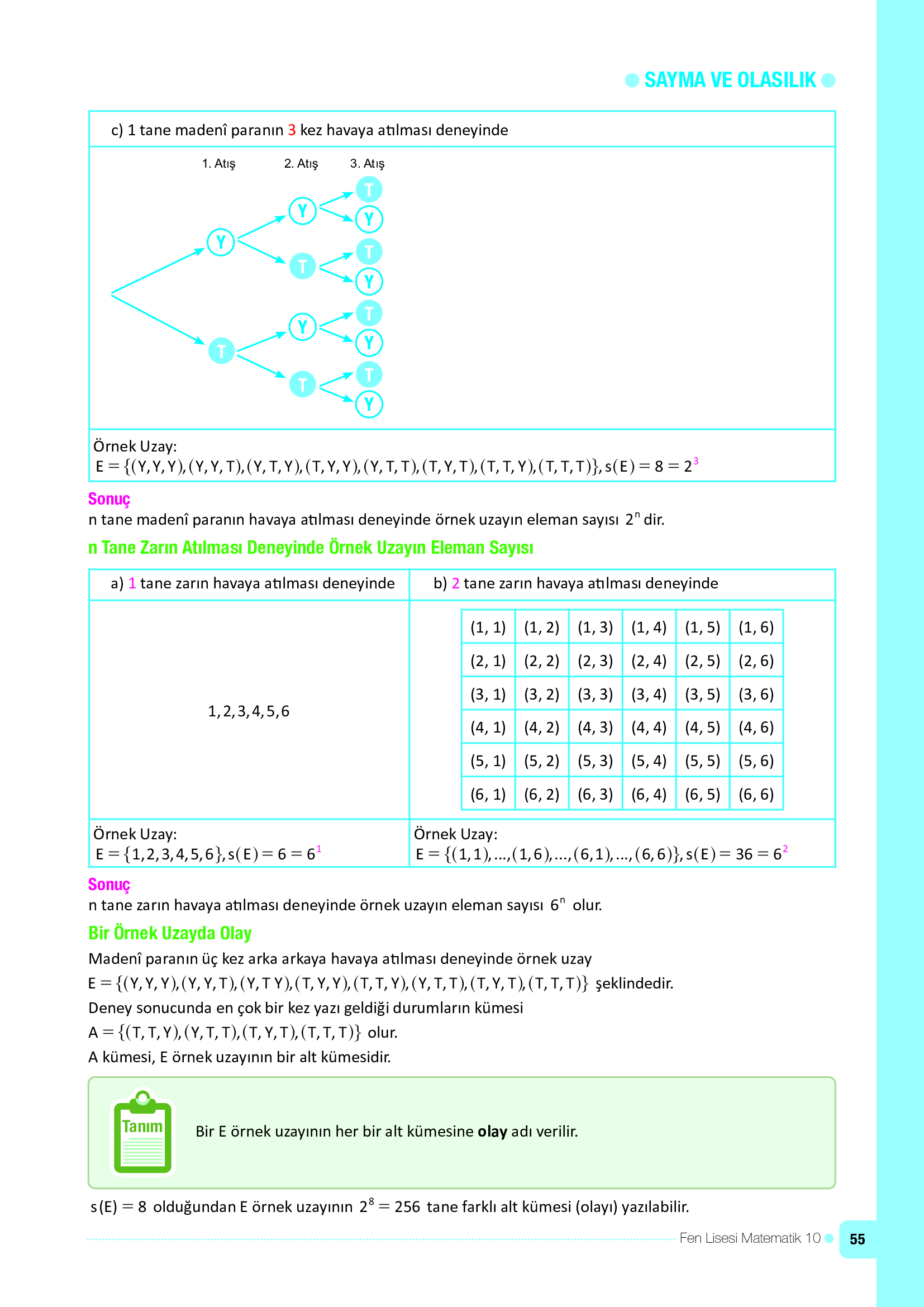 10. Sınıf Meb Yayınları Fen Lisesi Matematik Ders Kitabı Sayfa 55 Cevapları
