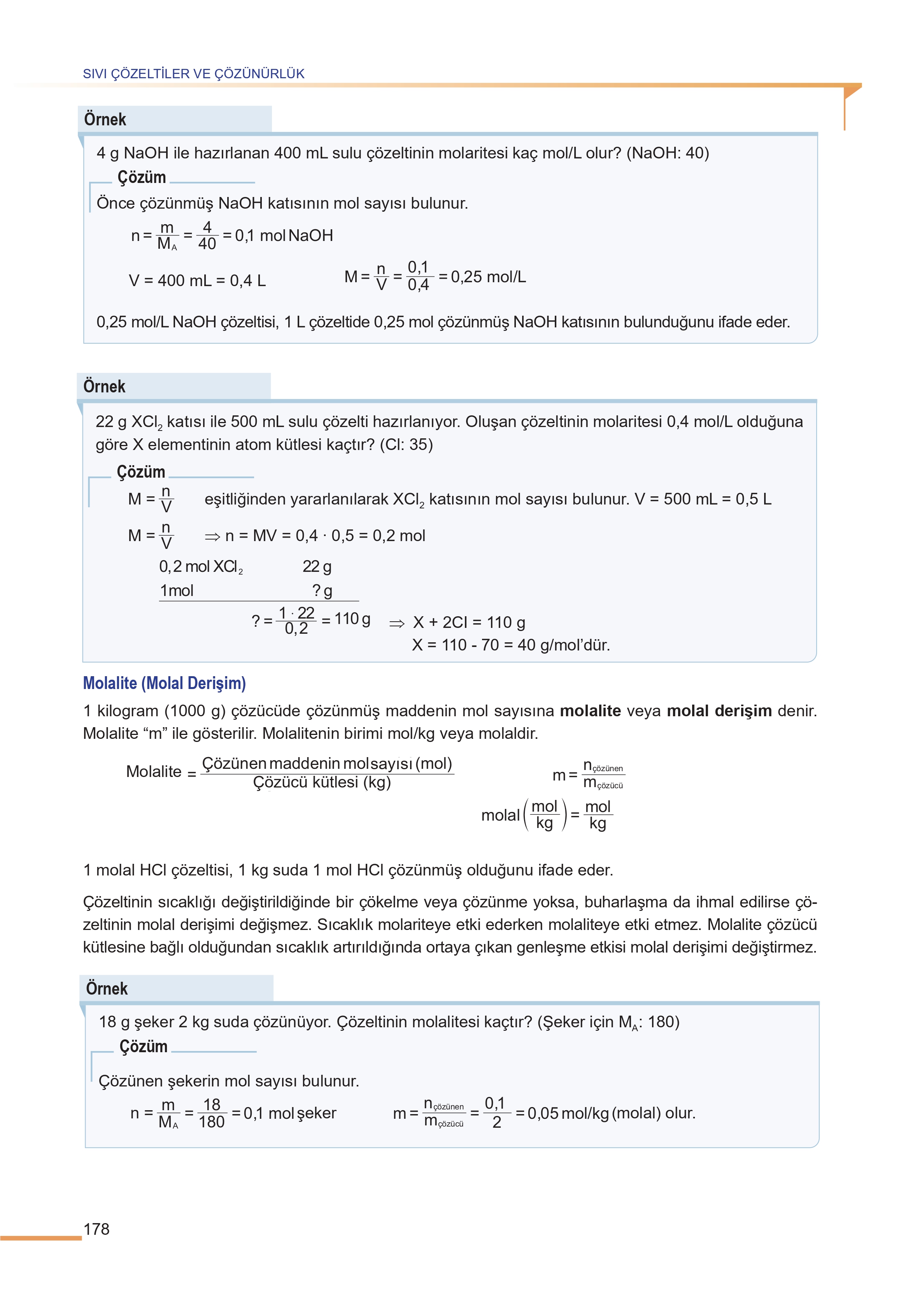 11. Sınıf Meb Yayınları Fen Lisesi Kimya Ders Kitabı Sayfa 178 Cevapları