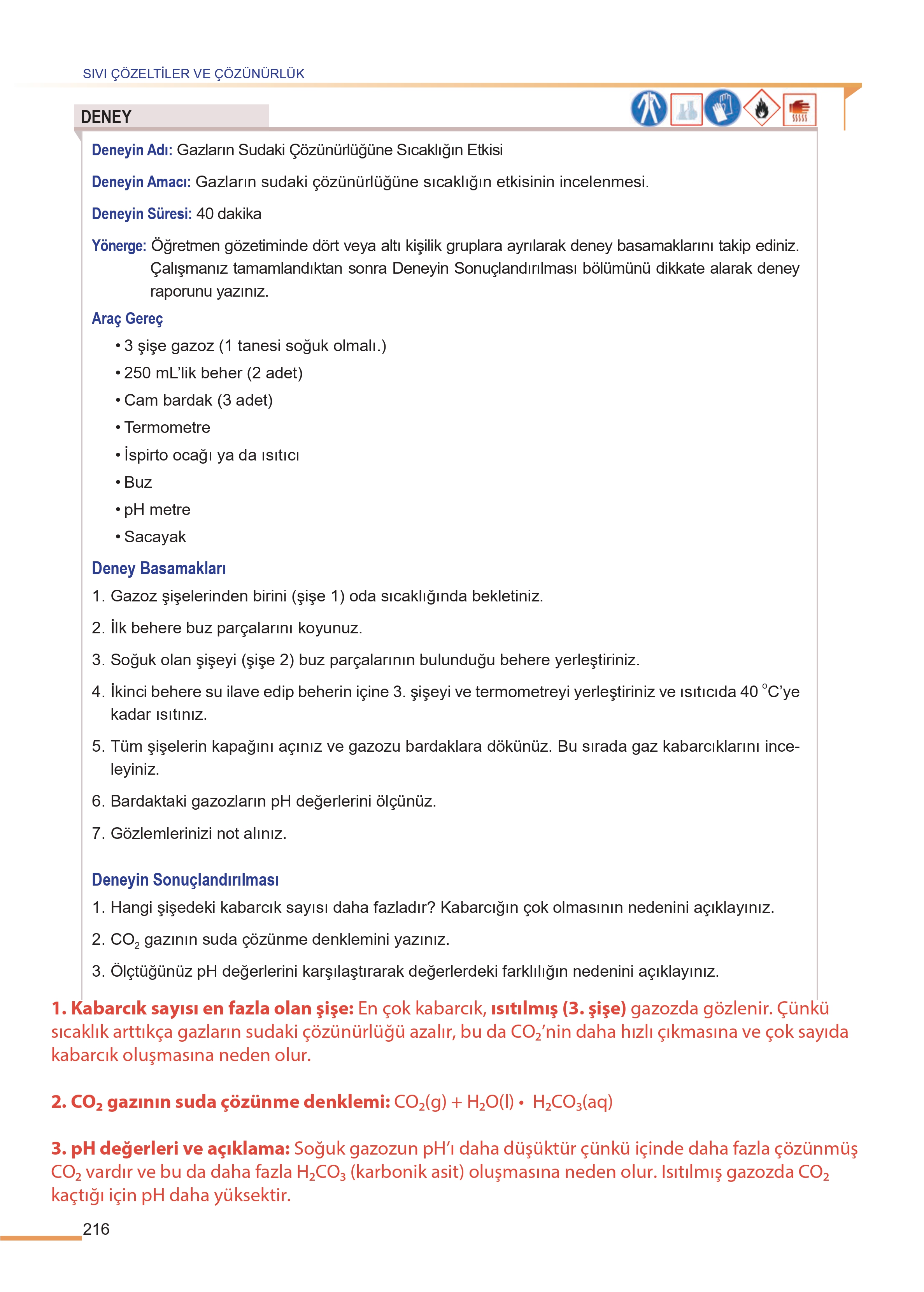 11. Sınıf Meb Yayınları Fen Lisesi Kimya Ders Kitabı Sayfa 216 Cevapları 11. Sınıf Meb Yayınları Fen Lisesi Kimya Ders Kitabı Sayfa 216 Cevapları