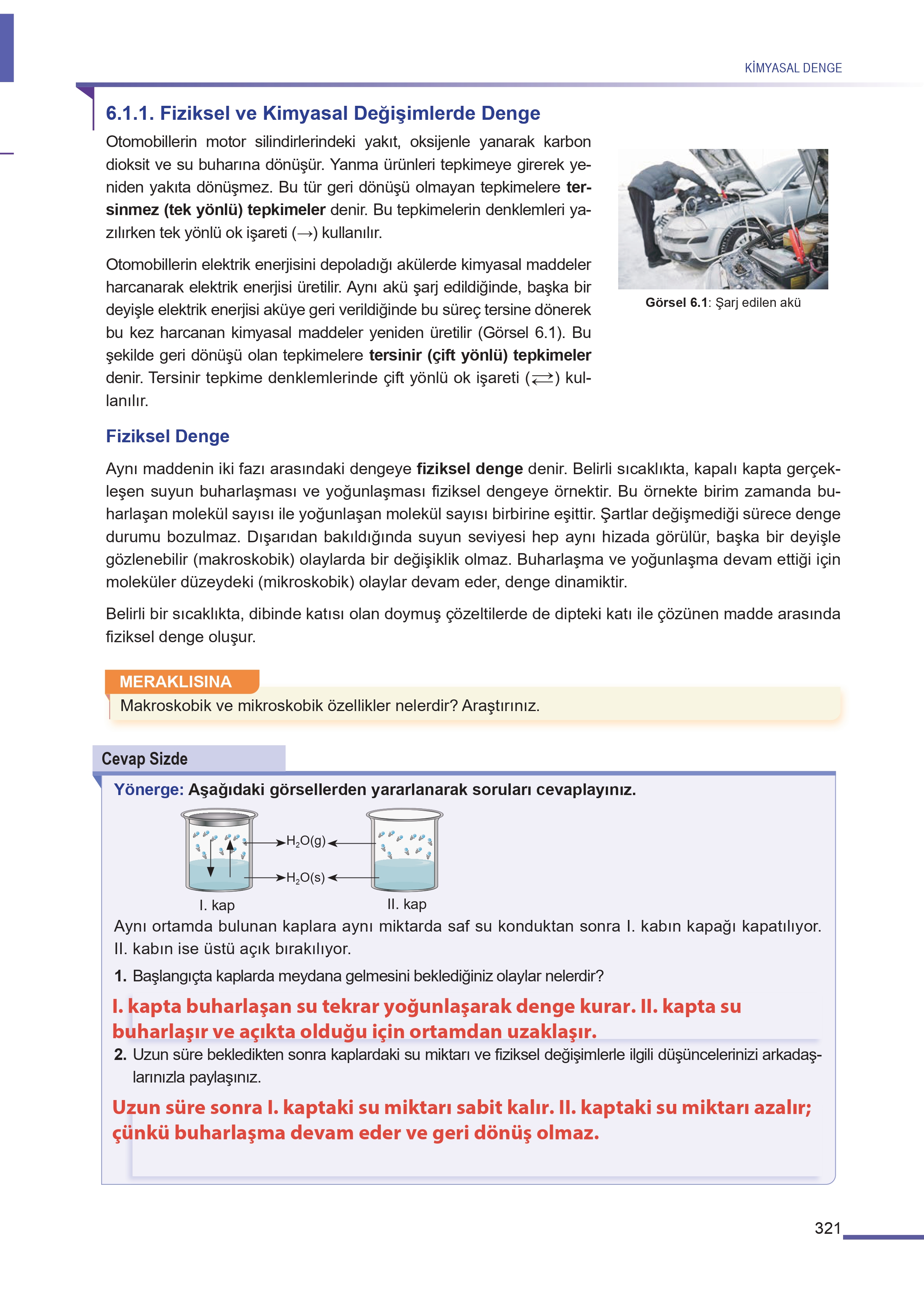 11. Sınıf Meb Yayınları Fen Lisesi Kimya Ders Kitabı Sayfa 321 Cevapları 11. Sınıf Meb Yayınları Fen Lisesi Kimya Ders Kitabı Sayfa 321 Cevapları
