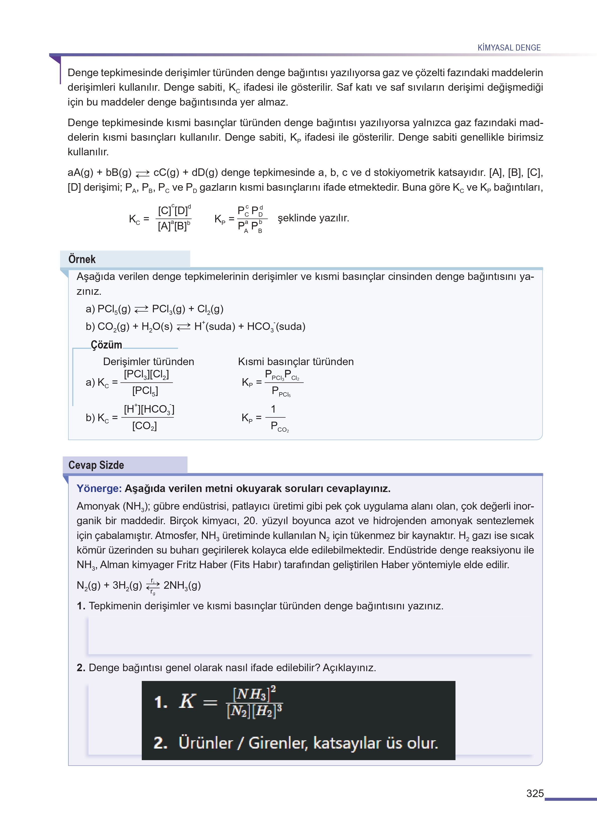 11. Sınıf Meb Yayınları Fen Lisesi Kimya Ders Kitabı Sayfa 325 Cevapları 11. Sınıf Meb Yayınları Fen Lisesi Kimya Ders Kitabı Sayfa 325 Cevapları