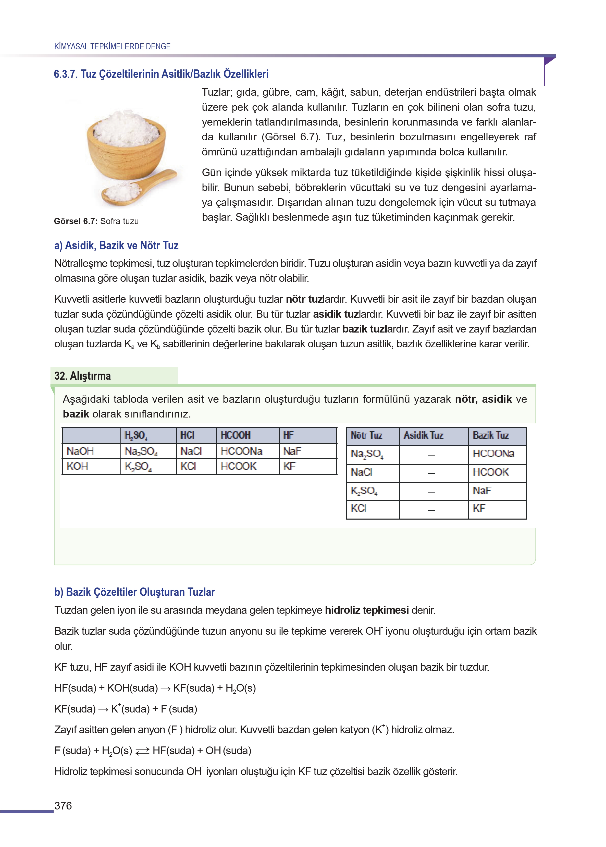 11. Sınıf Meb Yayınları Fen Lisesi Kimya Ders Kitabı Sayfa 376 Cevapları