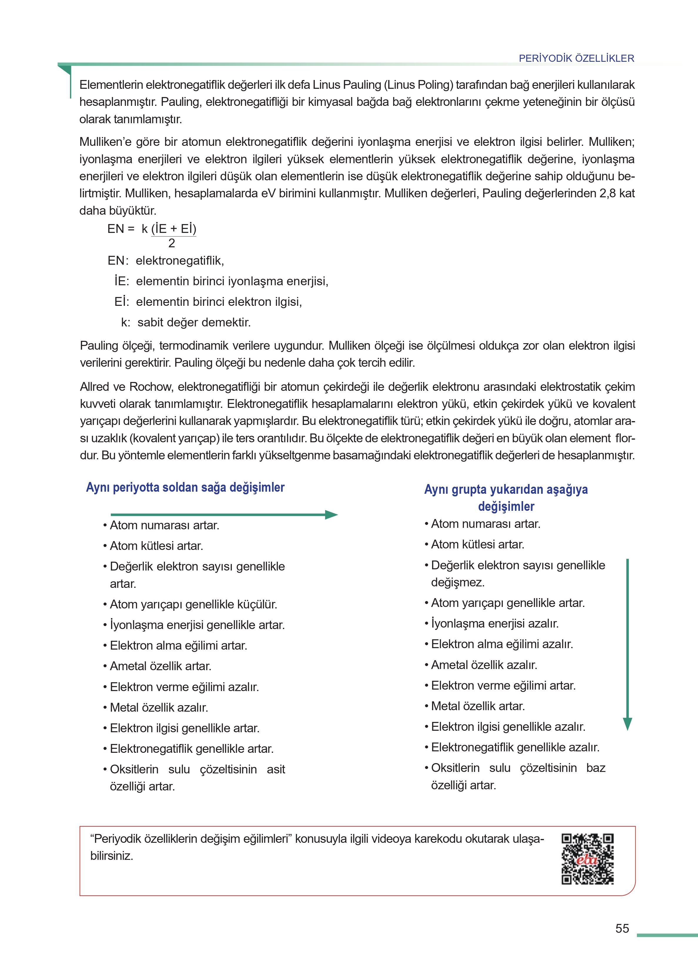 11. Sınıf Meb Yayınları Fen Lisesi Kimya Ders Kitabı Sayfa 55 Cevapları
