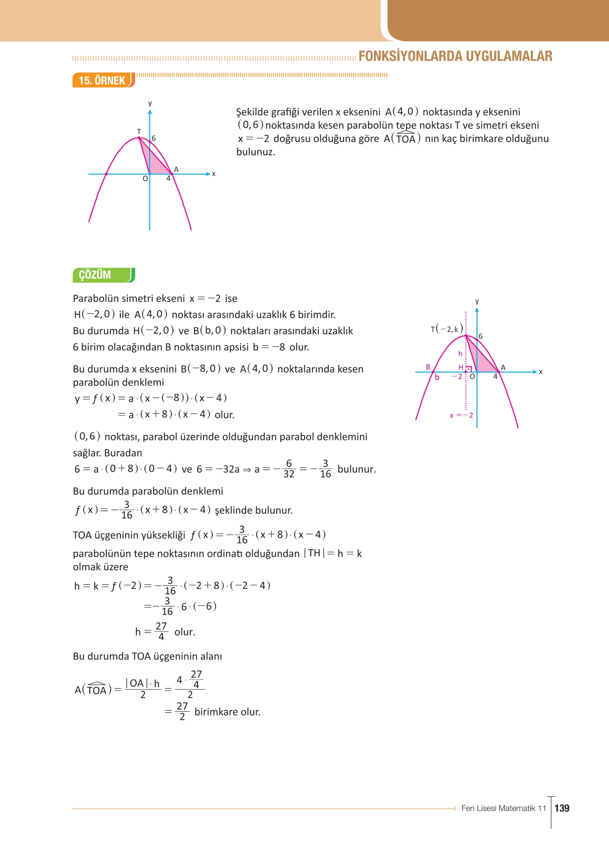 11. Sınıf Meb Yayınları Fen Lisesi Matematik Ders Kitabı Sayfa 139 Cevapları