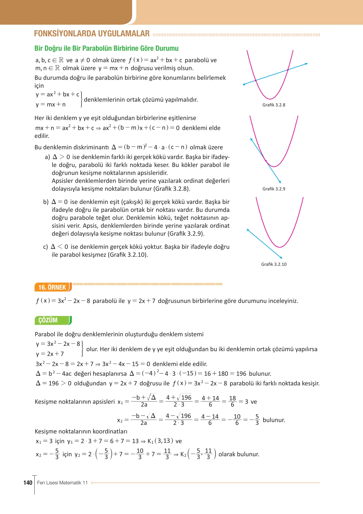 11. Sınıf Meb Yayınları Fen Lisesi Matematik Ders Kitabı Sayfa 140 Cevapları