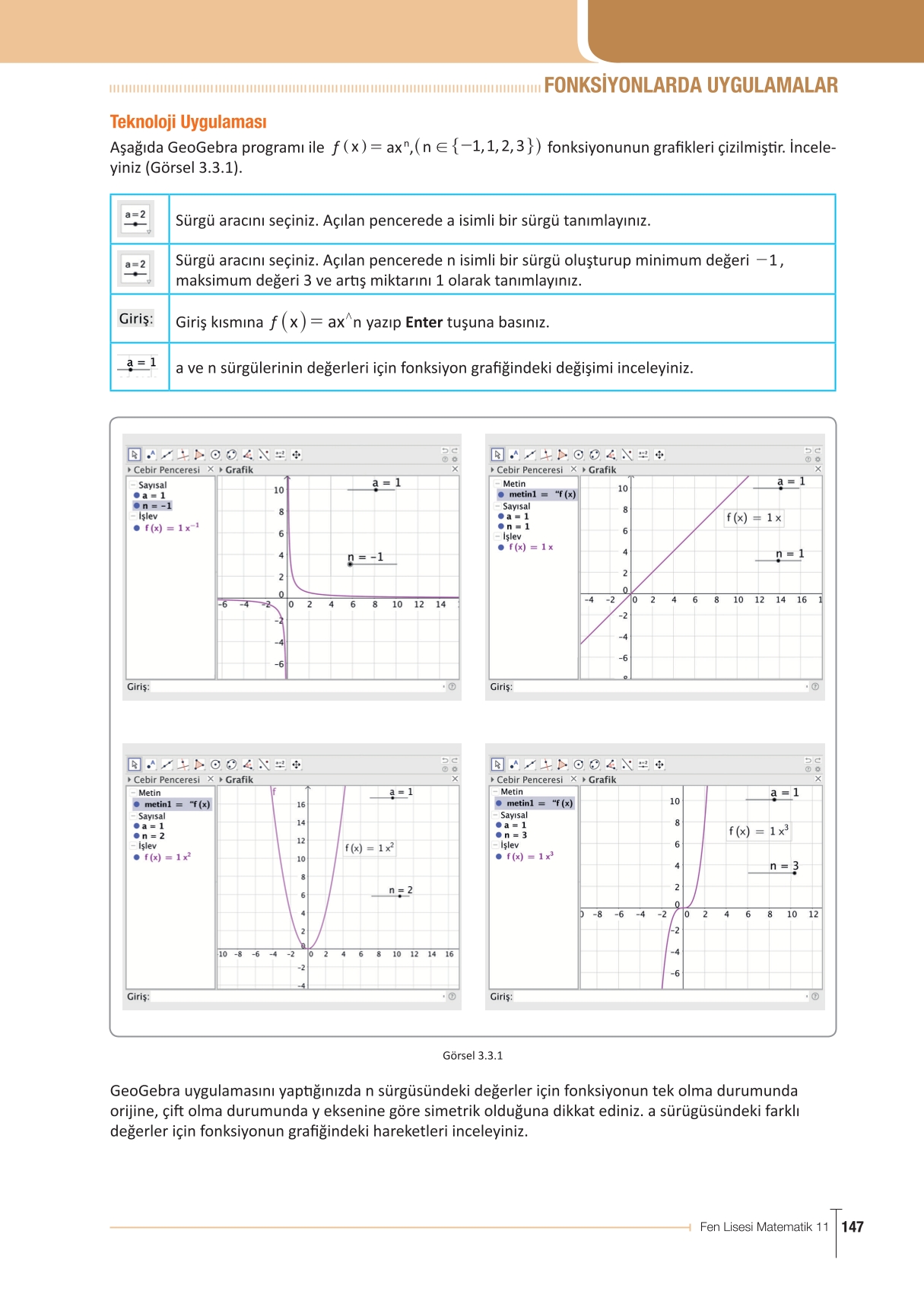 11. Sınıf Meb Yayınları Fen Lisesi Matematik Ders Kitabı Sayfa 147 Cevapları