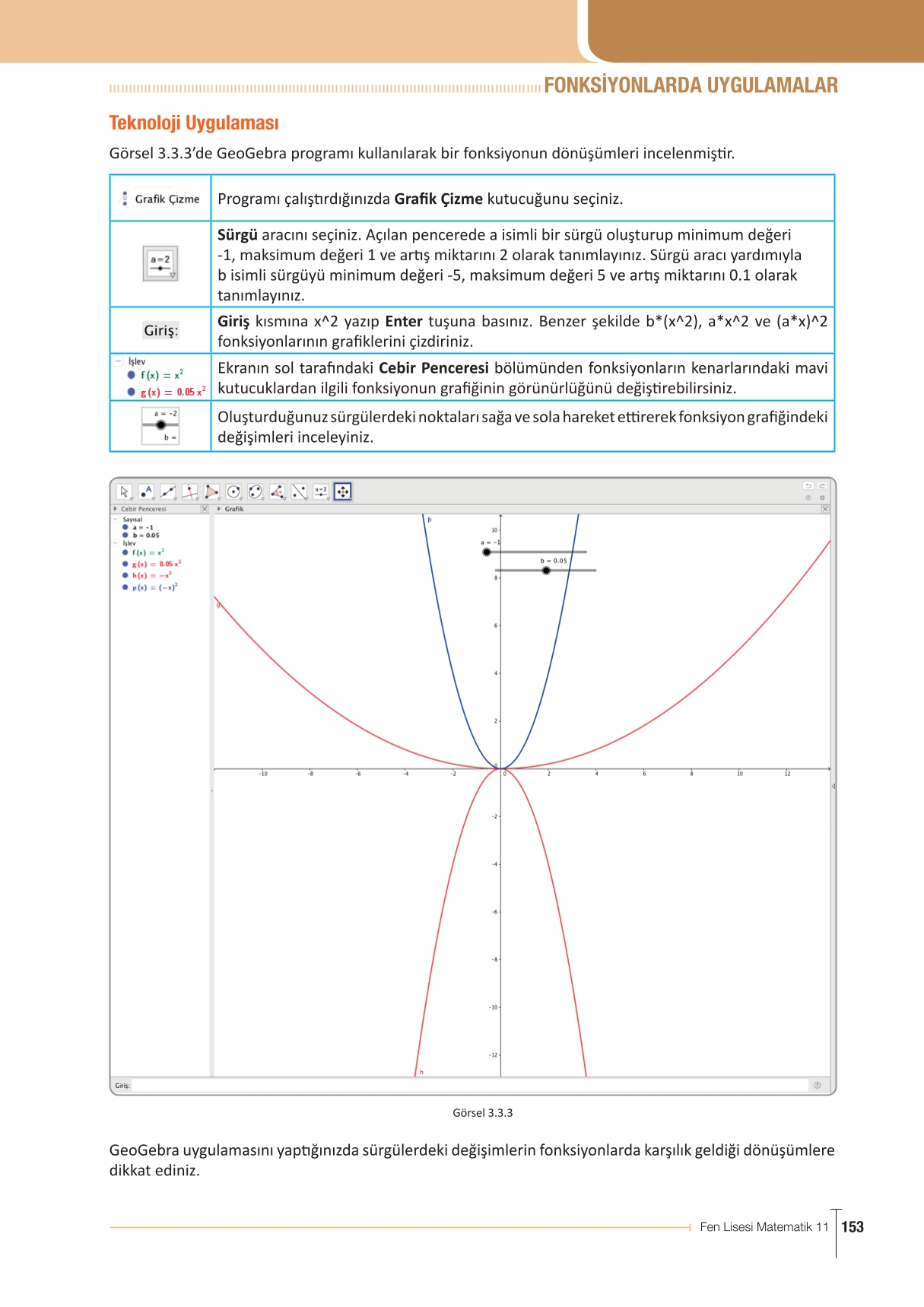 11. Sınıf Meb Yayınları Fen Lisesi Matematik Ders Kitabı Sayfa 153 Cevapları