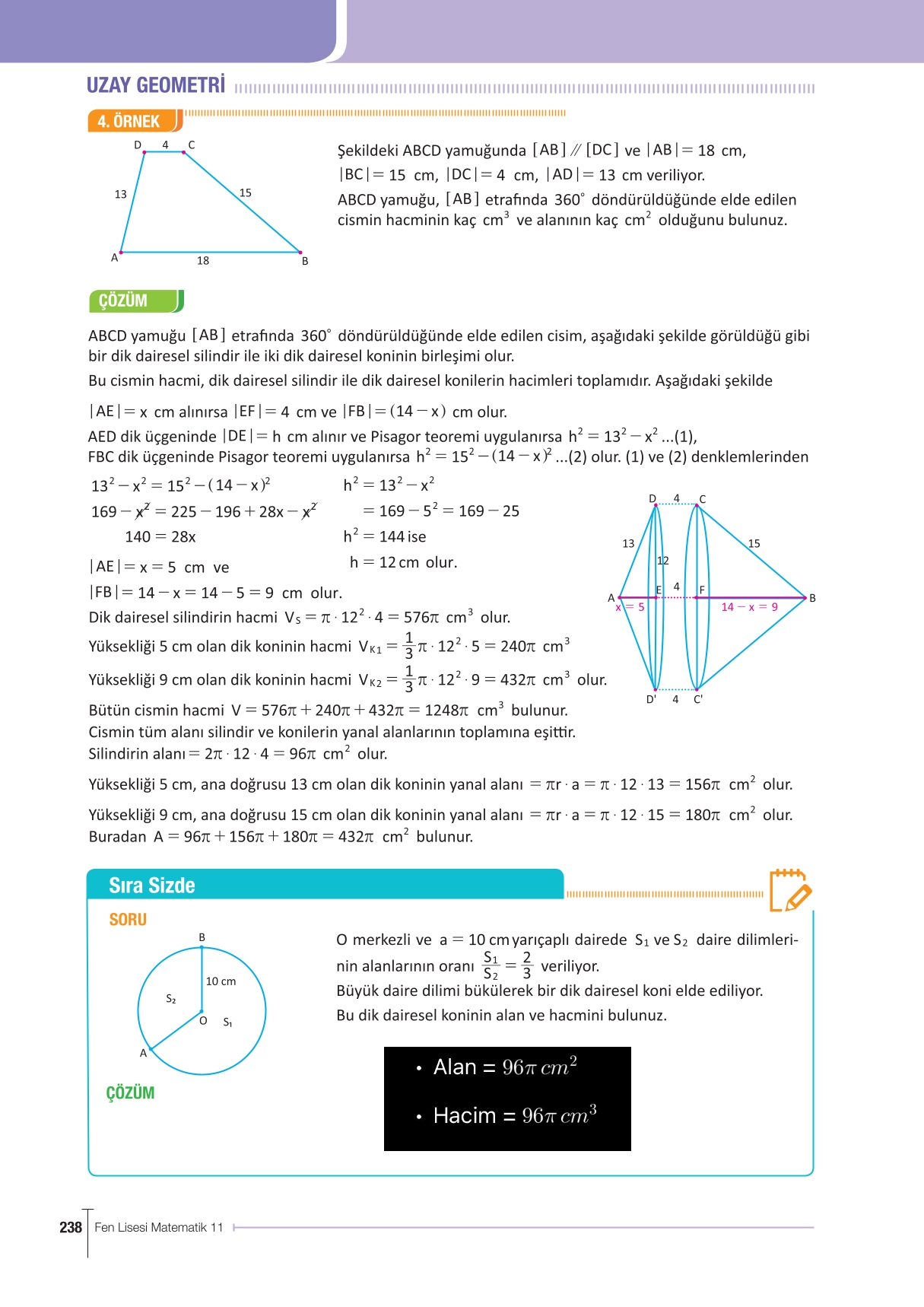 11. Sınıf Meb Yayınları Fen Lisesi Matematik Ders Kitabı Sayfa 238 Cevapları