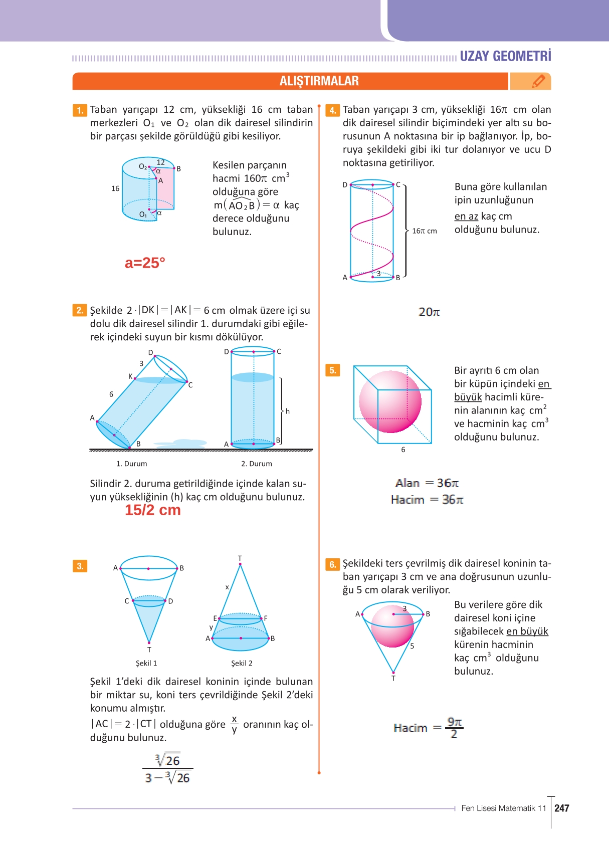 11. Sınıf Meb Yayınları Fen Lisesi Matematik Ders Kitabı Sayfa 247 Cevapları