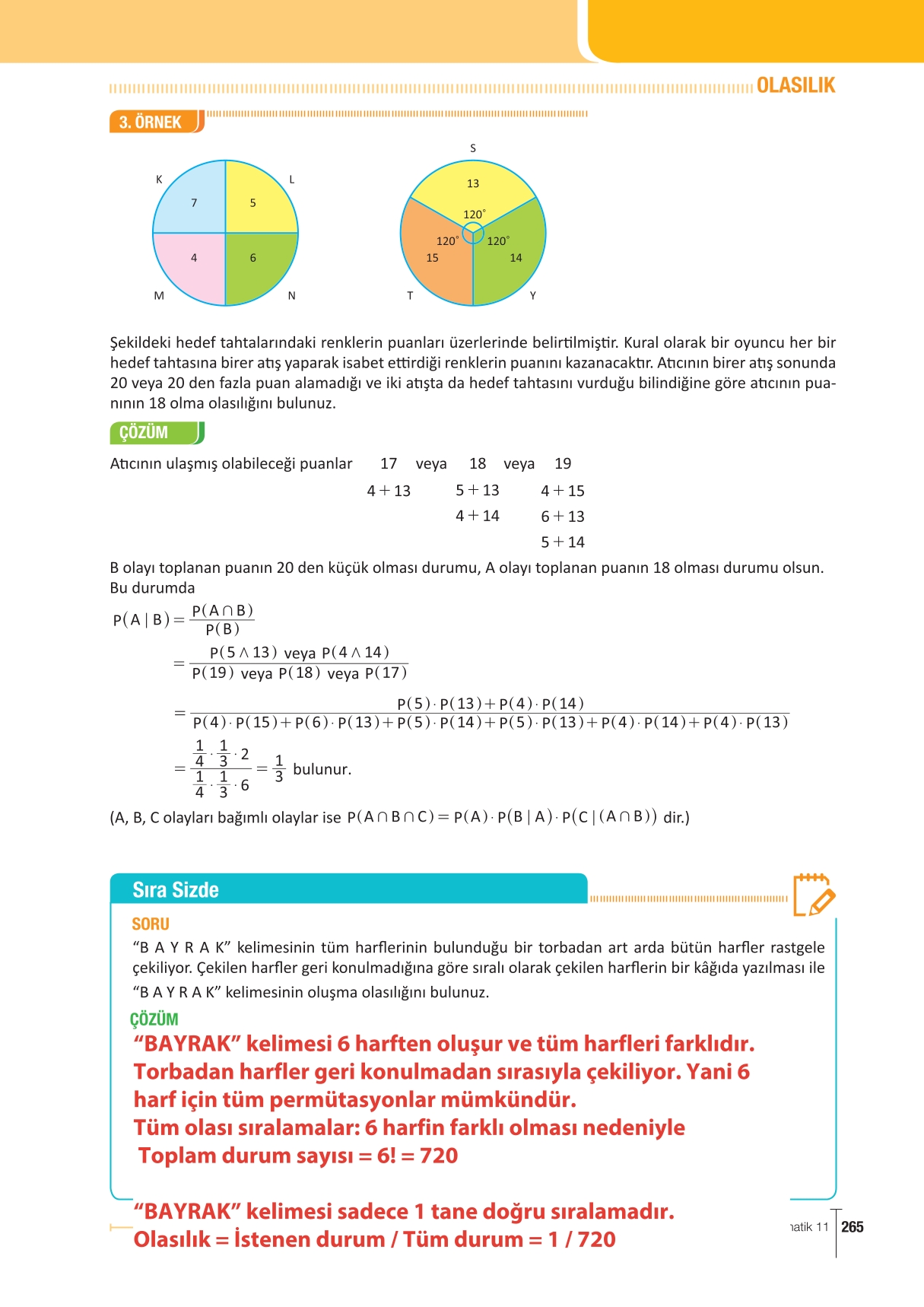 11. Sınıf Meb Yayınları Fen Lisesi Matematik Ders Kitabı Sayfa 265 Cevapları