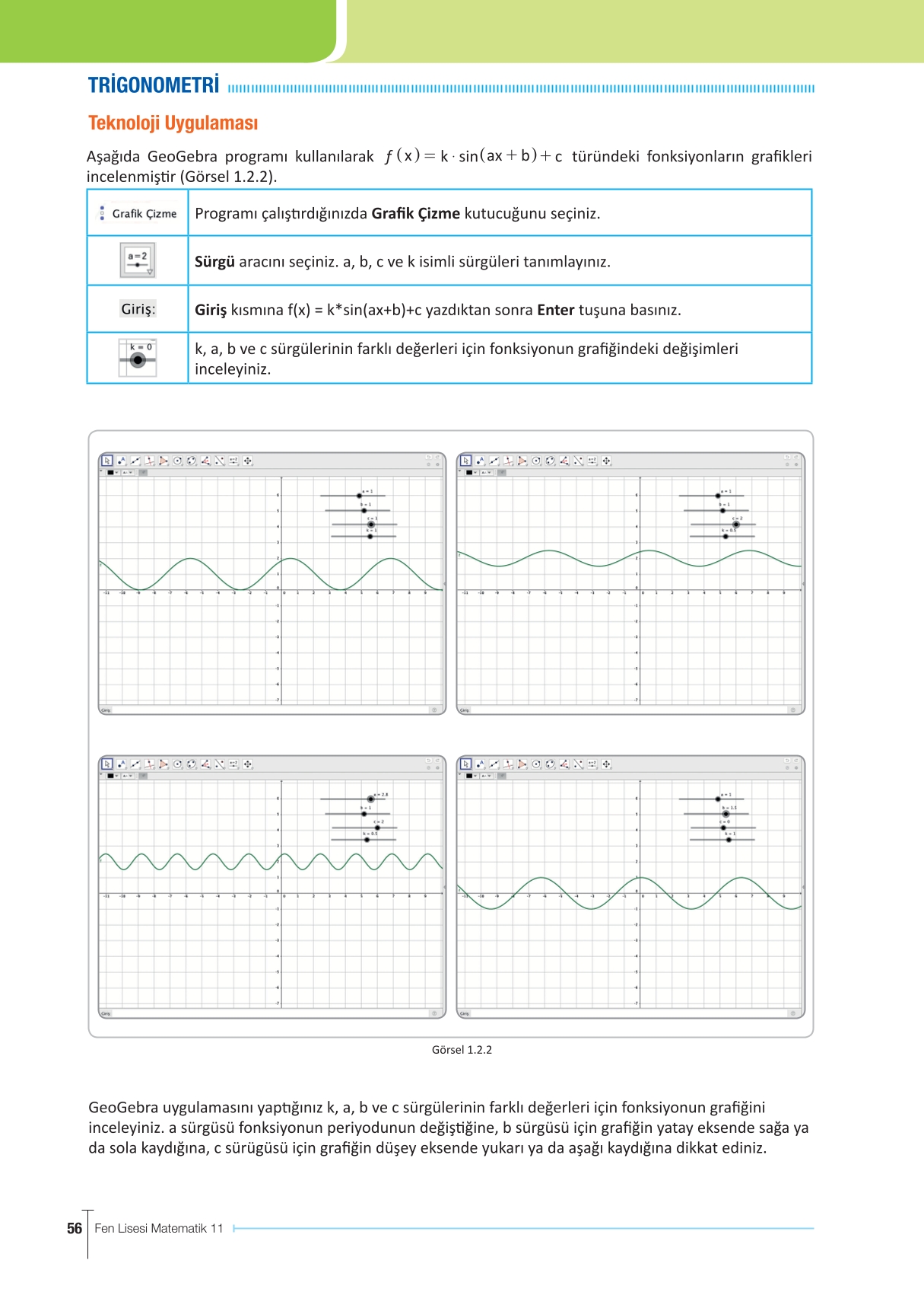 11. Sınıf Meb Yayınları Fen Lisesi Matematik Ders Kitabı Sayfa 56 Cevapları