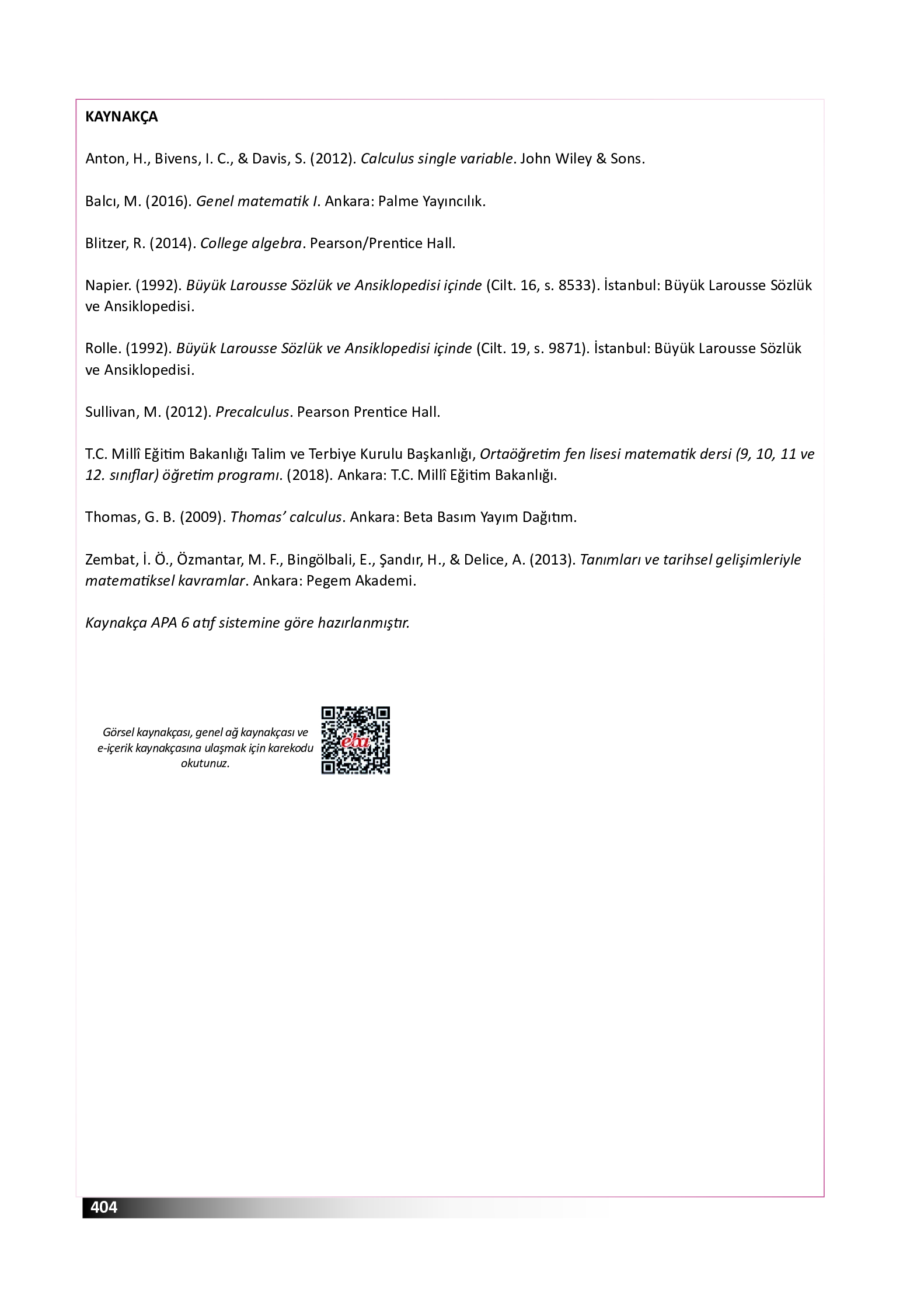 12. Sınıf Meb Yayınları Fen Lisesi Matematik Ders Kitabı Sayfa 04 Cevapları