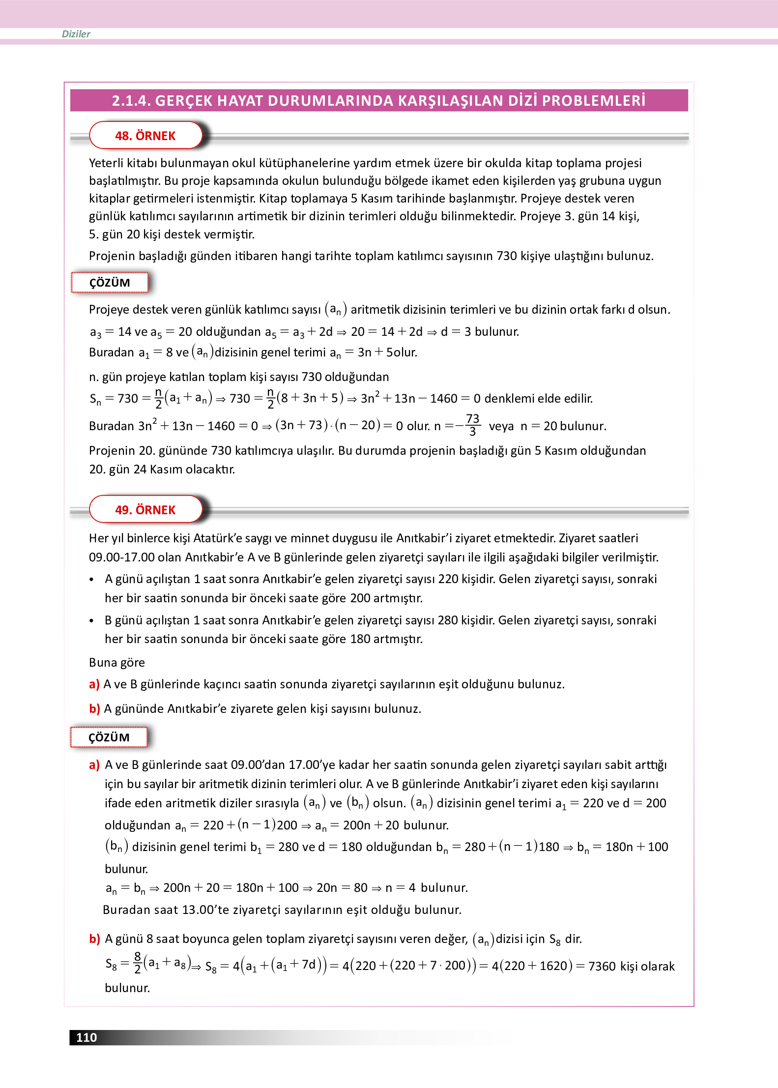12. Sınıf Meb Yayınları Fen Lisesi Matematik Ders Kitabı Sayfa 110 Cevapları 12. Sınıf Meb Yayınları Fen Lisesi Matematik Ders Kitabı Sayfa 110 Cevapları