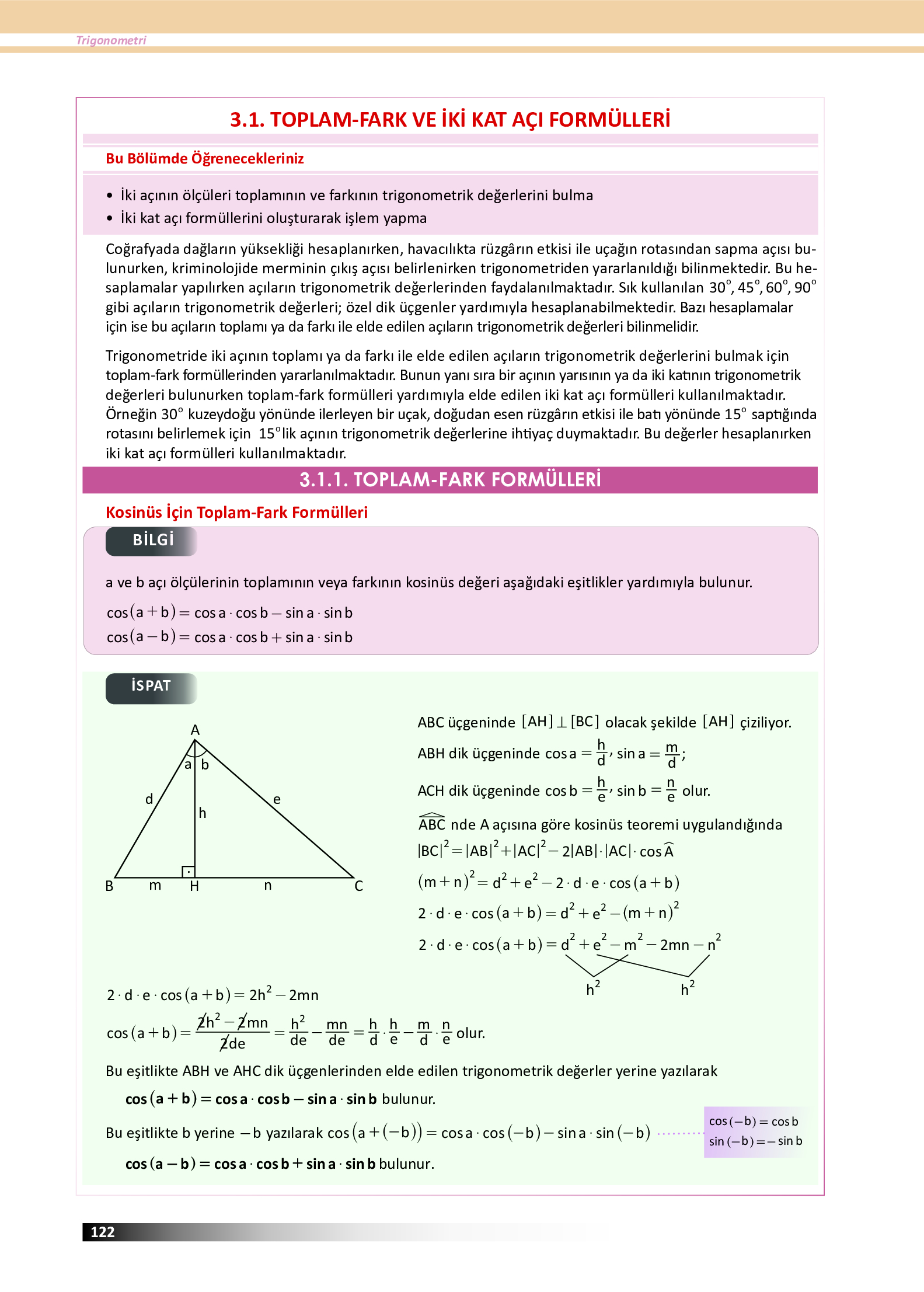 12. Sınıf Meb Yayınları Fen Lisesi Matematik Ders Kitabı Sayfa 122 Cevapları