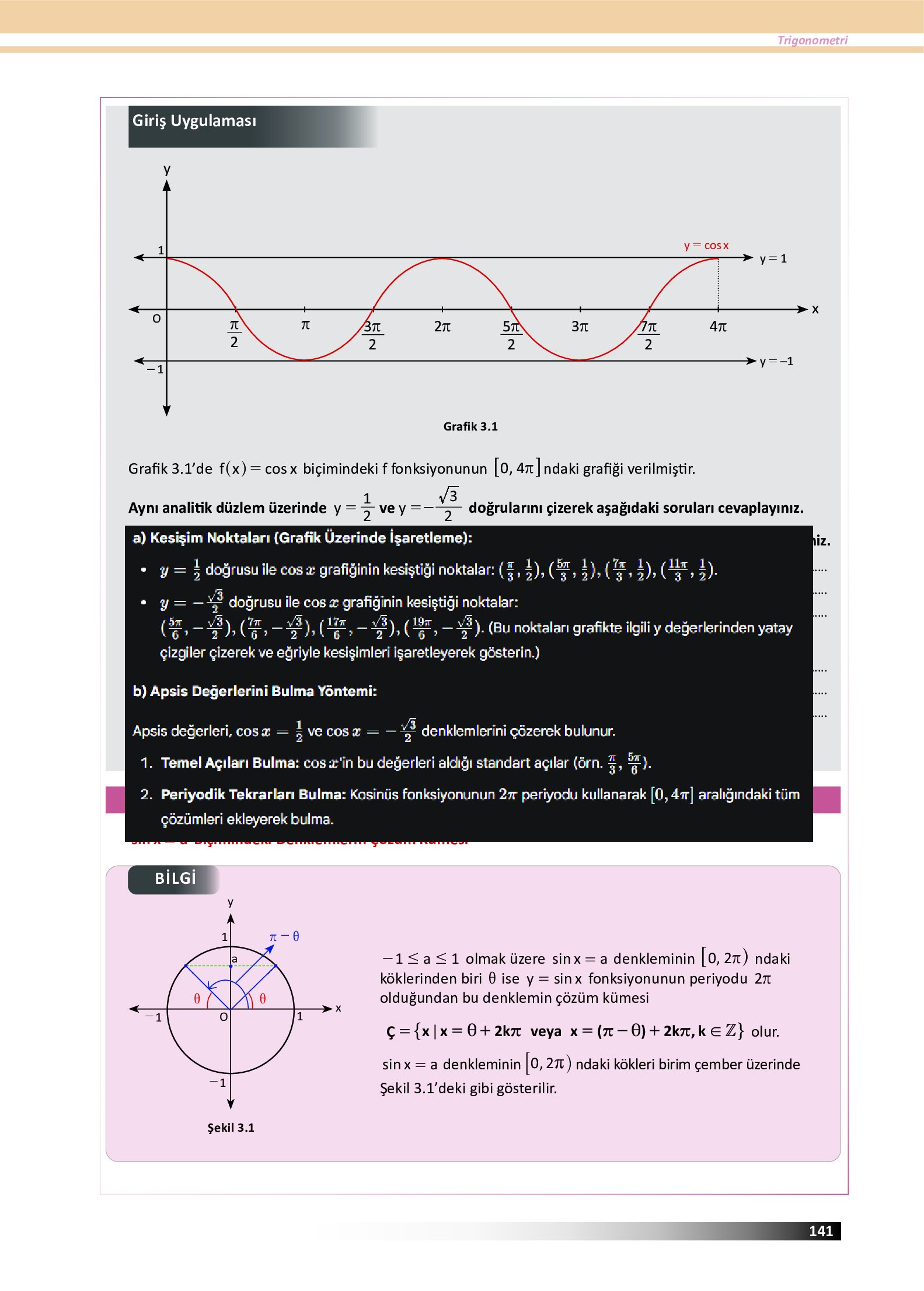 12. Sınıf Meb Yayınları Fen Lisesi Matematik Ders Kitabı Sayfa 141 Cevapları