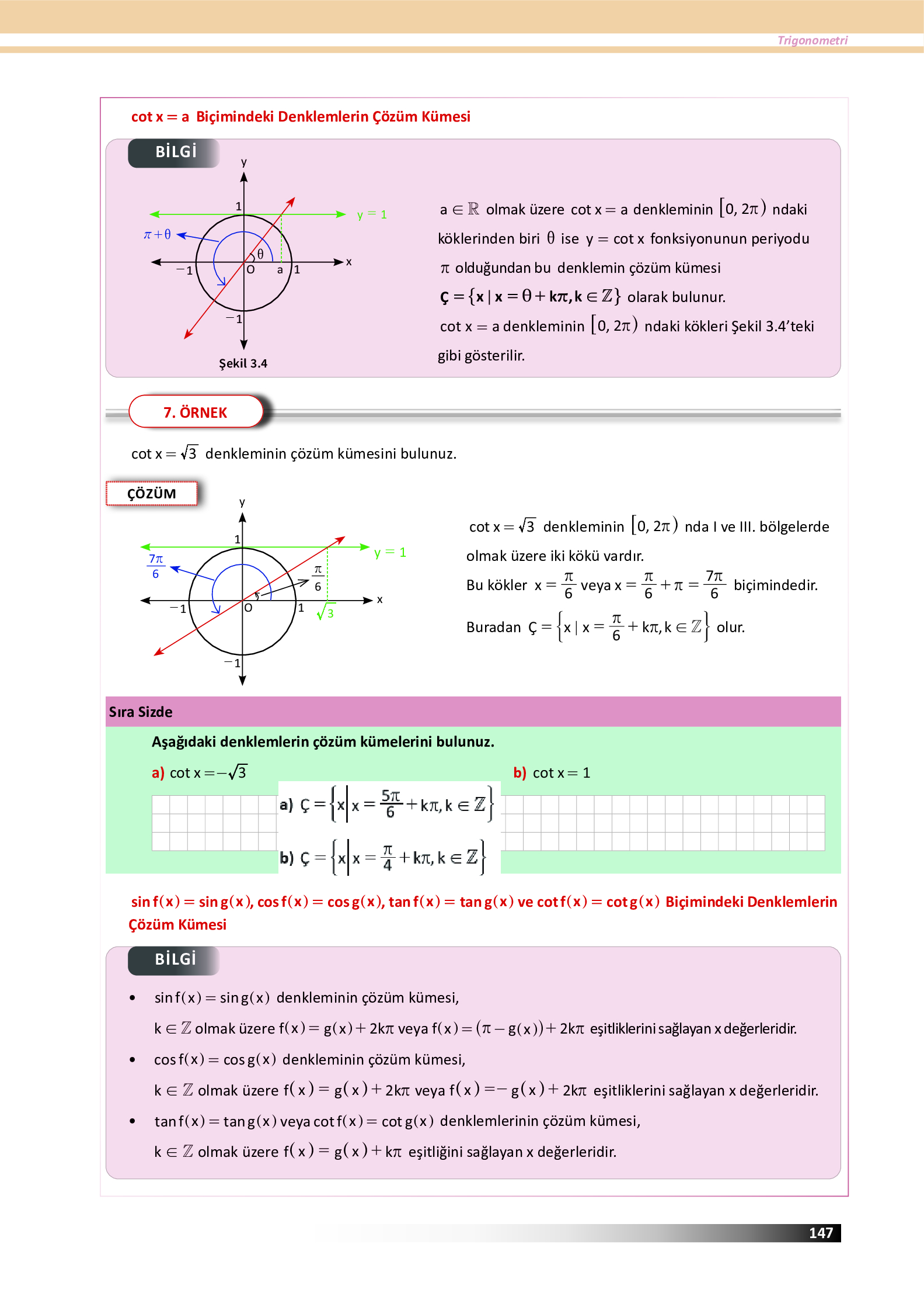 12. Sınıf Meb Yayınları Fen Lisesi Matematik Ders Kitabı Sayfa 147 Cevapları