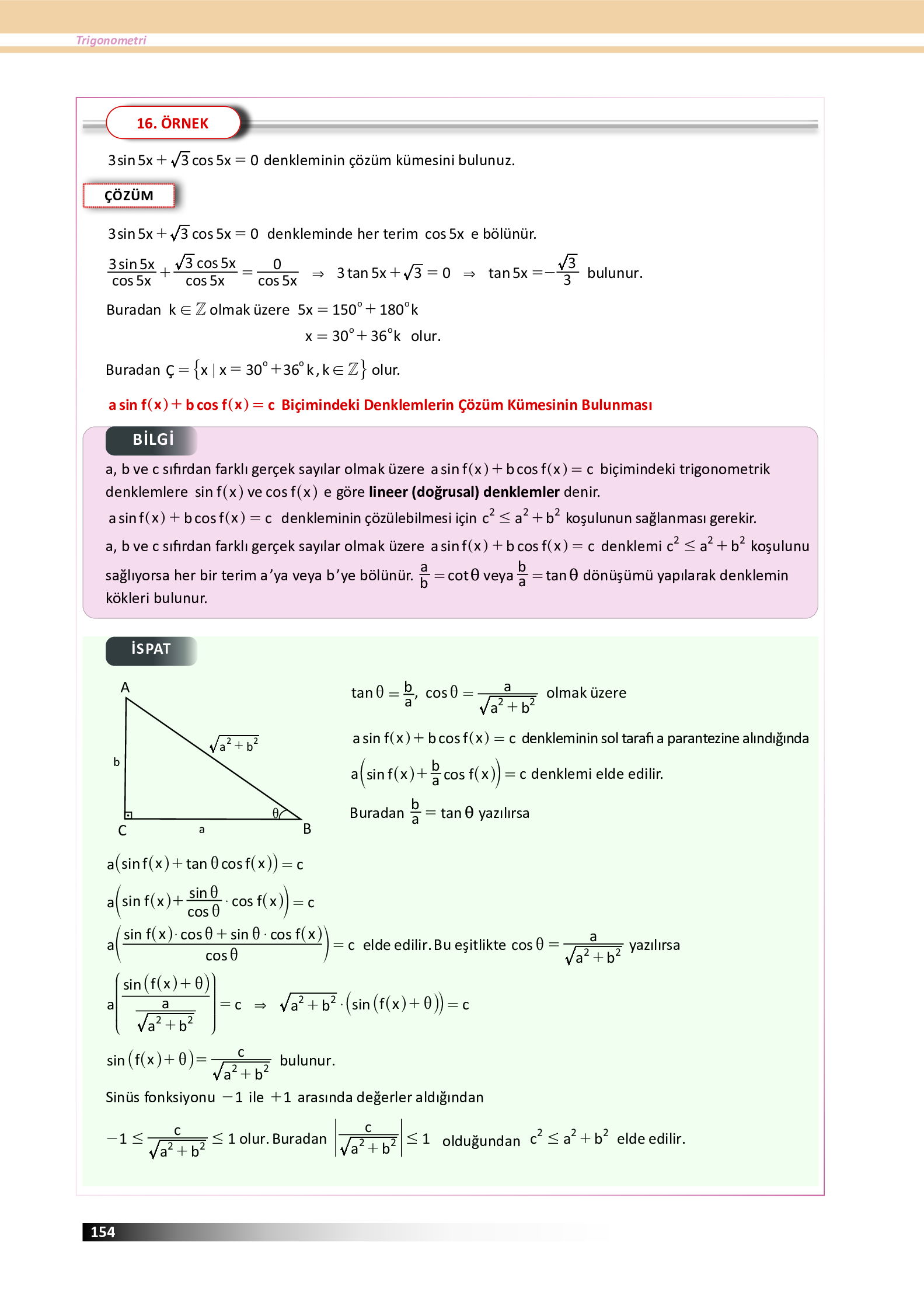 12. Sınıf Meb Yayınları Fen Lisesi Matematik Ders Kitabı Sayfa 154 Cevapları
