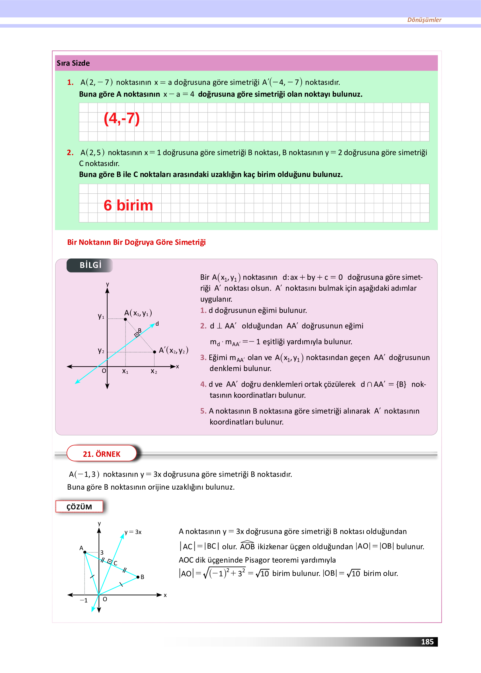 12. Sınıf Meb Yayınları Fen Lisesi Matematik Ders Kitabı Sayfa 185 Cevapları 12. Sınıf Meb Yayınları Fen Lisesi Matematik Ders Kitabı Sayfa 185 Cevapları