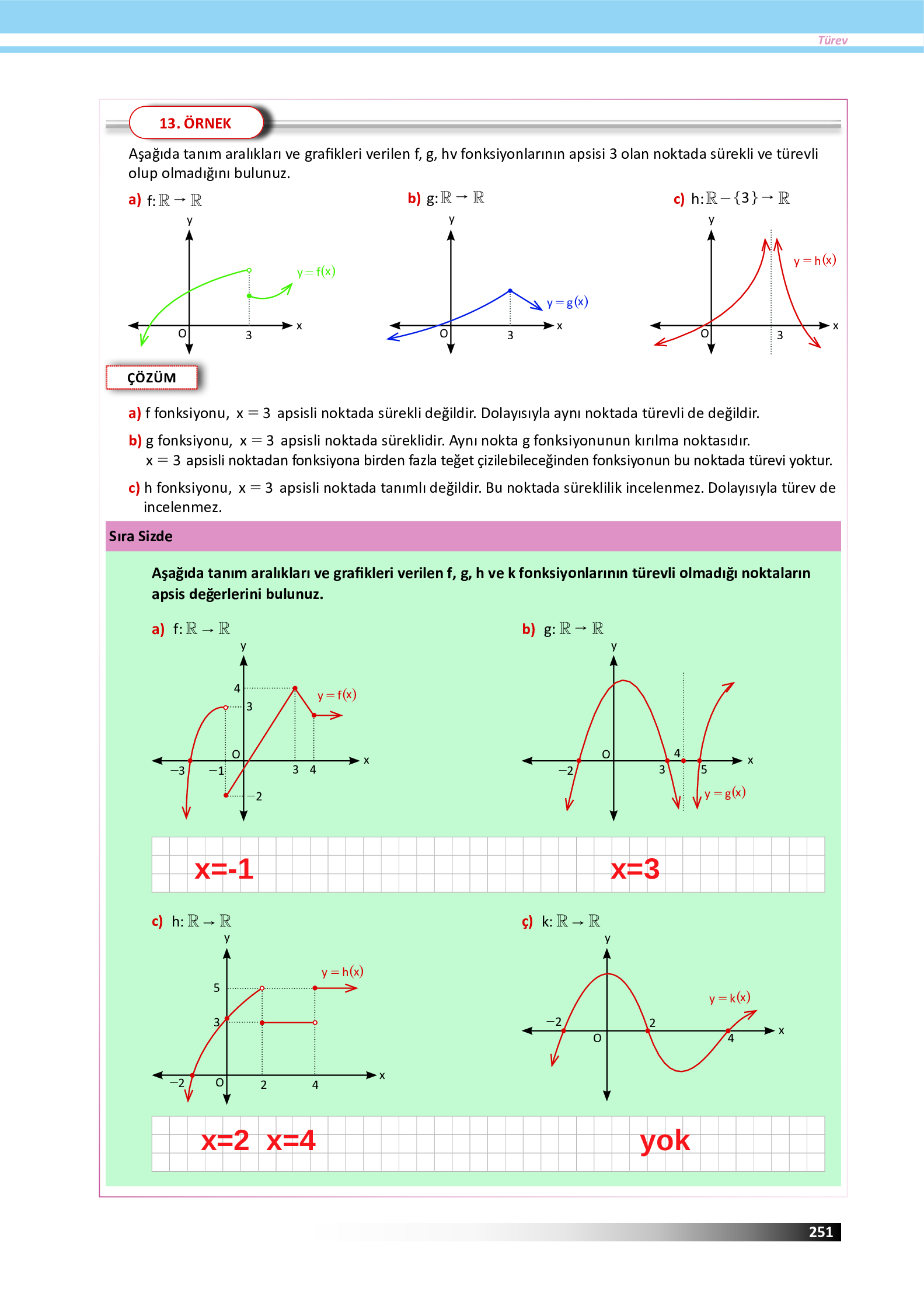 12. Sınıf Meb Yayınları Fen Lisesi Matematik Ders Kitabı Sayfa 251 Cevapları
