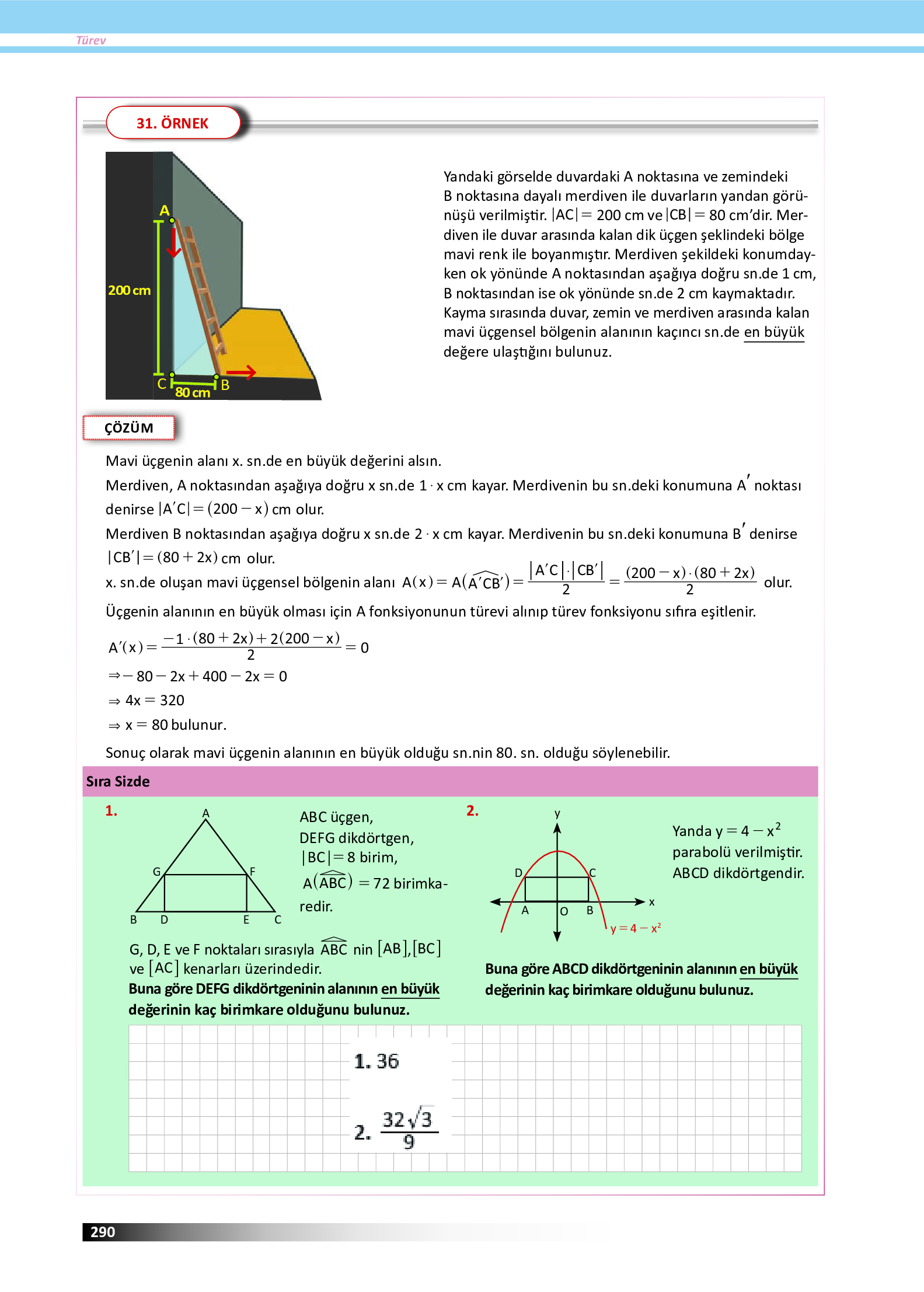 12. Sınıf Meb Yayınları Fen Lisesi Matematik Ders Kitabı Sayfa 290 Cevapları