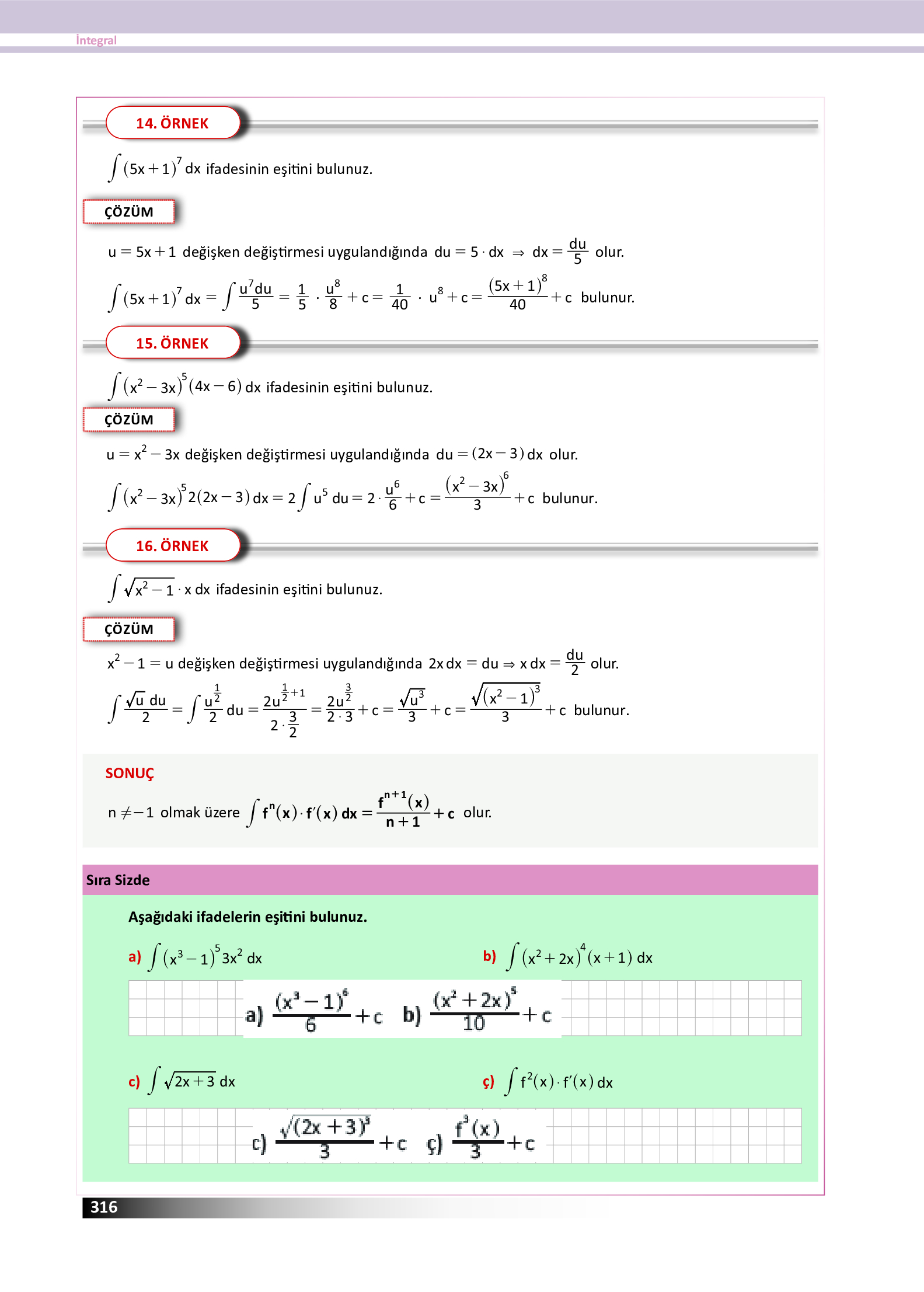 12. Sınıf Meb Yayınları Fen Lisesi Matematik Ders Kitabı Sayfa 316 Cevapları