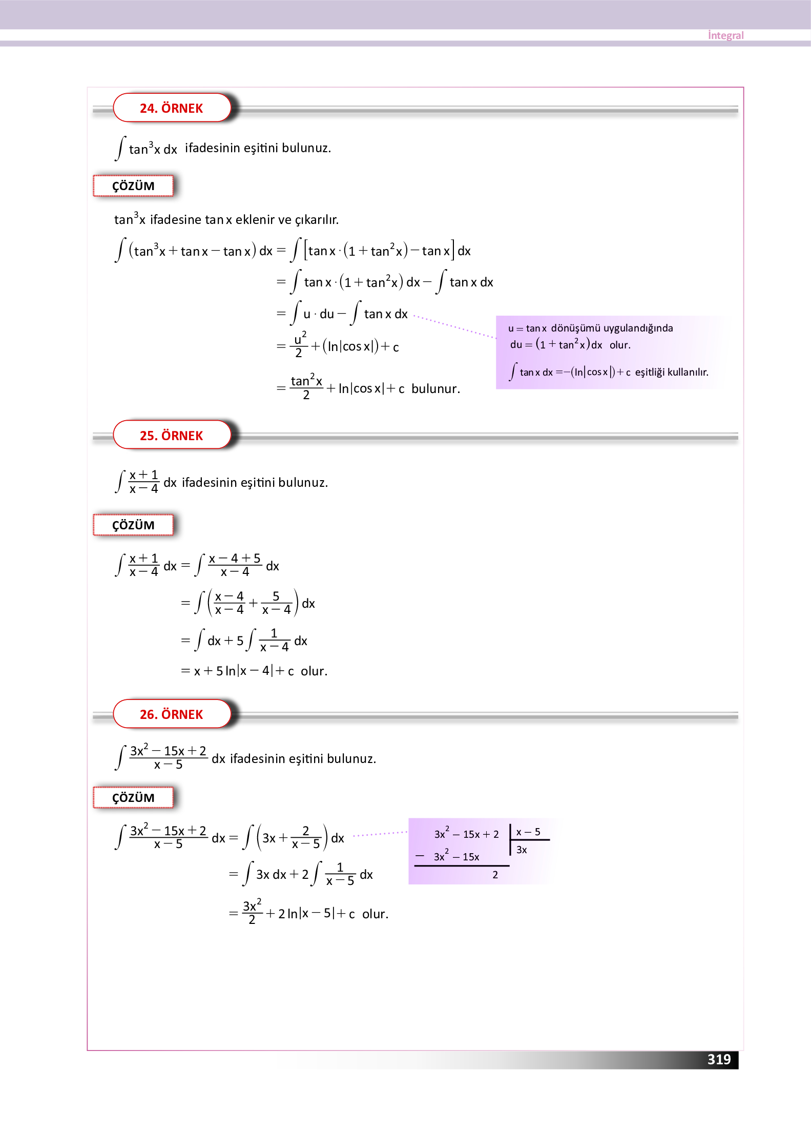 12. Sınıf Meb Yayınları Fen Lisesi Matematik Ders Kitabı Sayfa 319 Cevapları