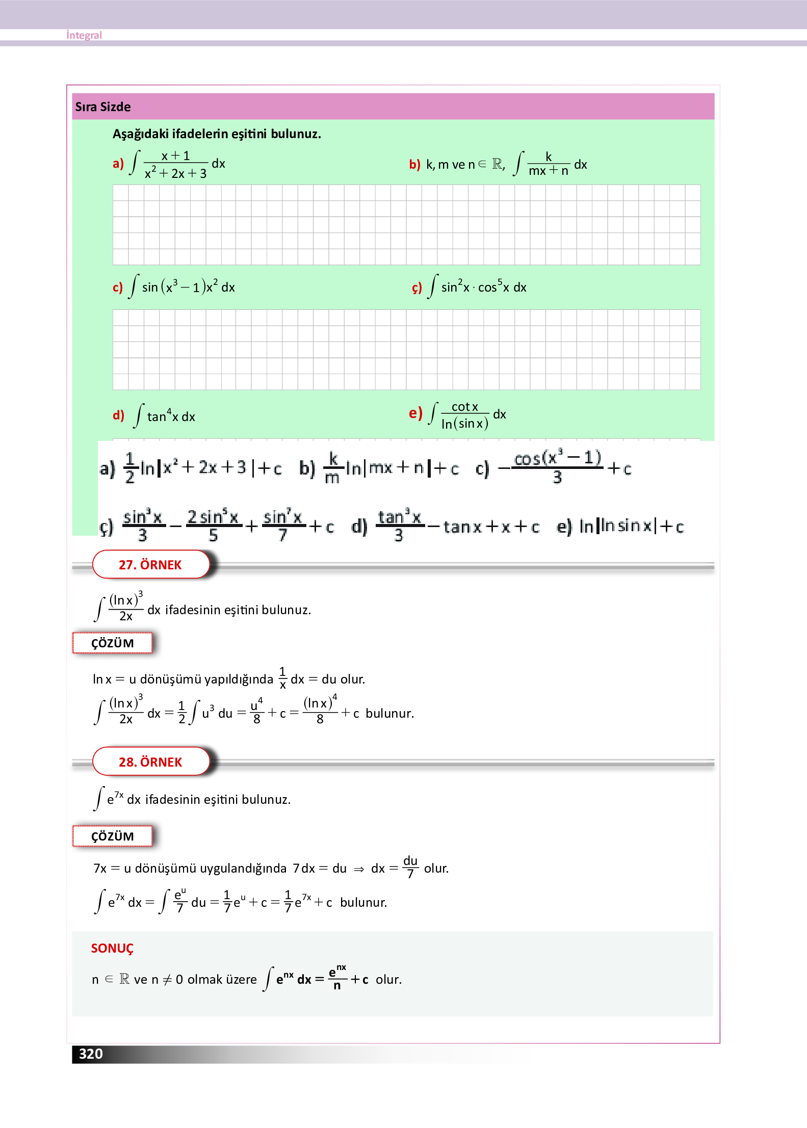 12. Sınıf Meb Yayınları Fen Lisesi Matematik Ders Kitabı Sayfa 320 Cevapları 12. Sınıf Meb Yayınları Fen Lisesi Matematik Ders Kitabı Sayfa 320 Cevapları