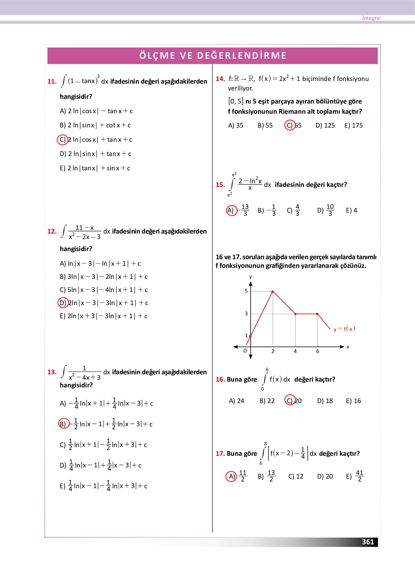 12. Sınıf Meb Yayınları Fen Lisesi Matematik Ders Kitabı Sayfa 361 Cevapları 12. Sınıf Meb Yayınları Fen Lisesi Matematik Ders Kitabı Sayfa 361 Cevapları