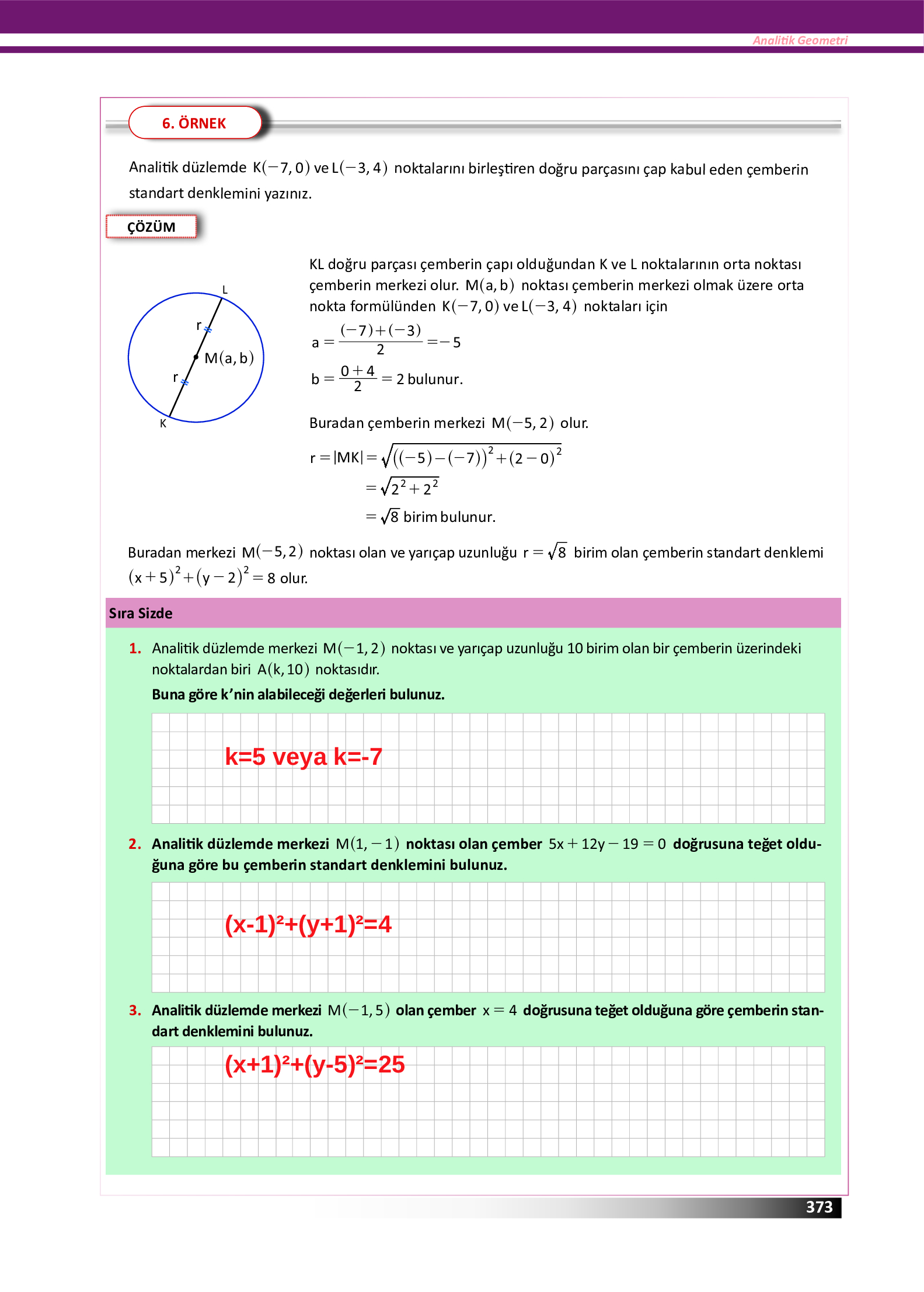 12. Sınıf Meb Yayınları Fen Lisesi Matematik Ders Kitabı Sayfa 373 Cevapları