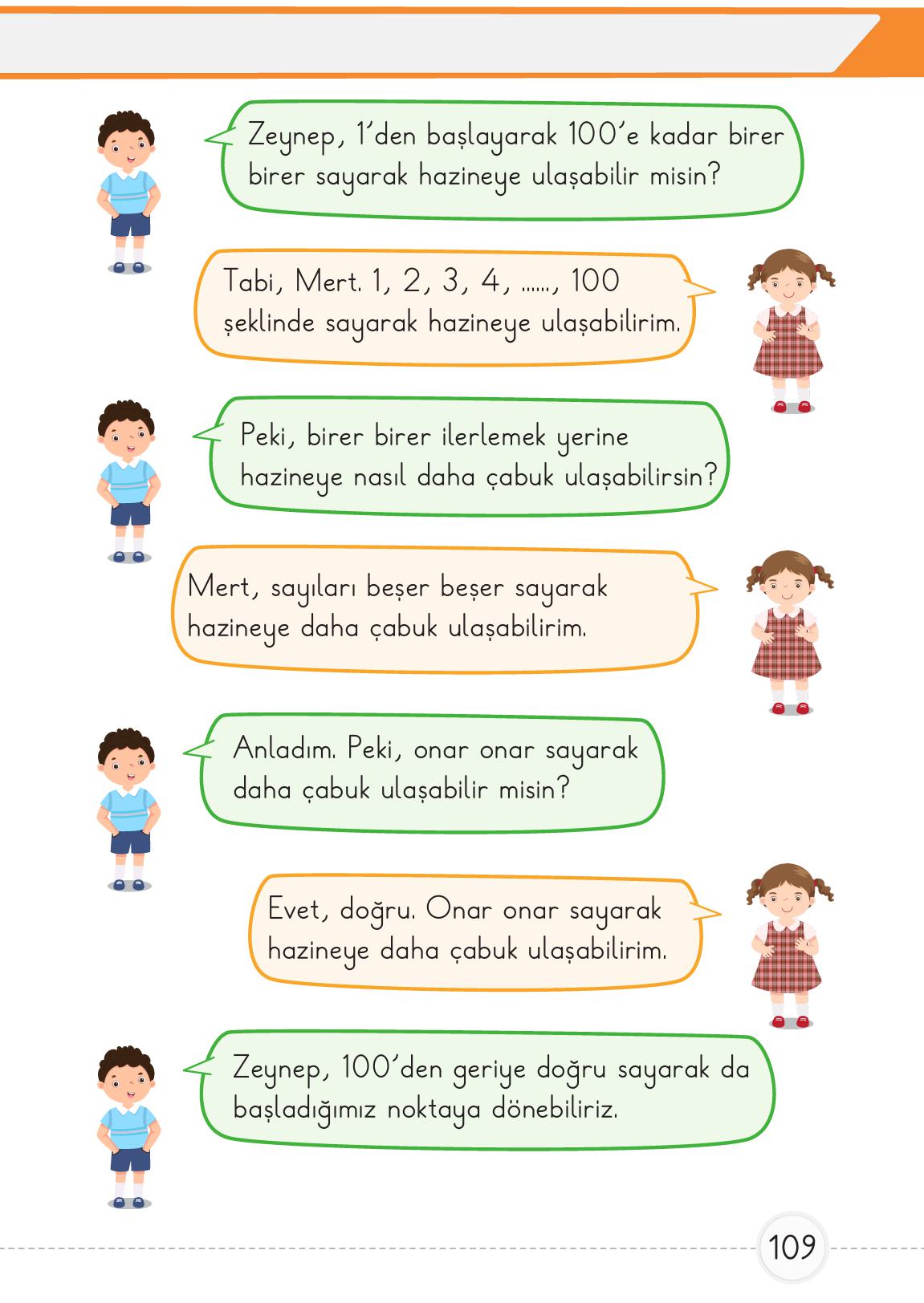 1. Sınıf Meb Yayınları Matematik Ders Kitabı 1. Kitap Sayfa 109 Cevapları
