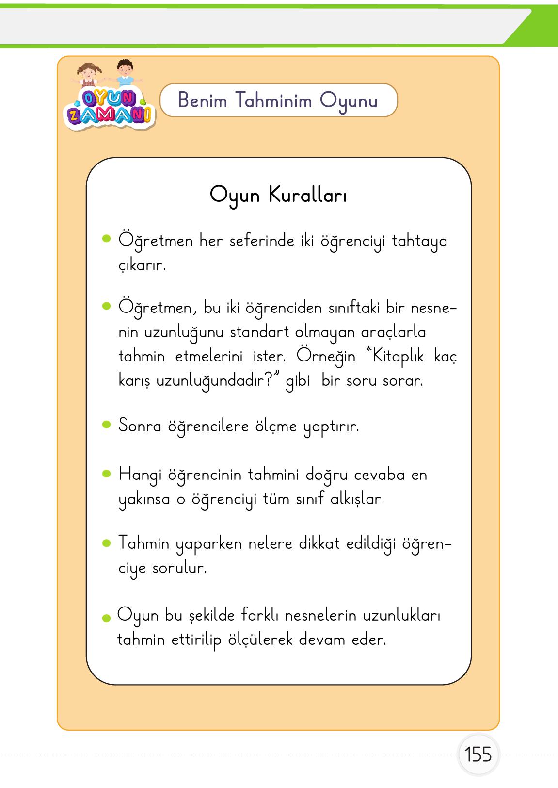 1. Sınıf Meb Yayınları Matematik Ders Kitabı 1. Kitap Sayfa 155 Cevapları