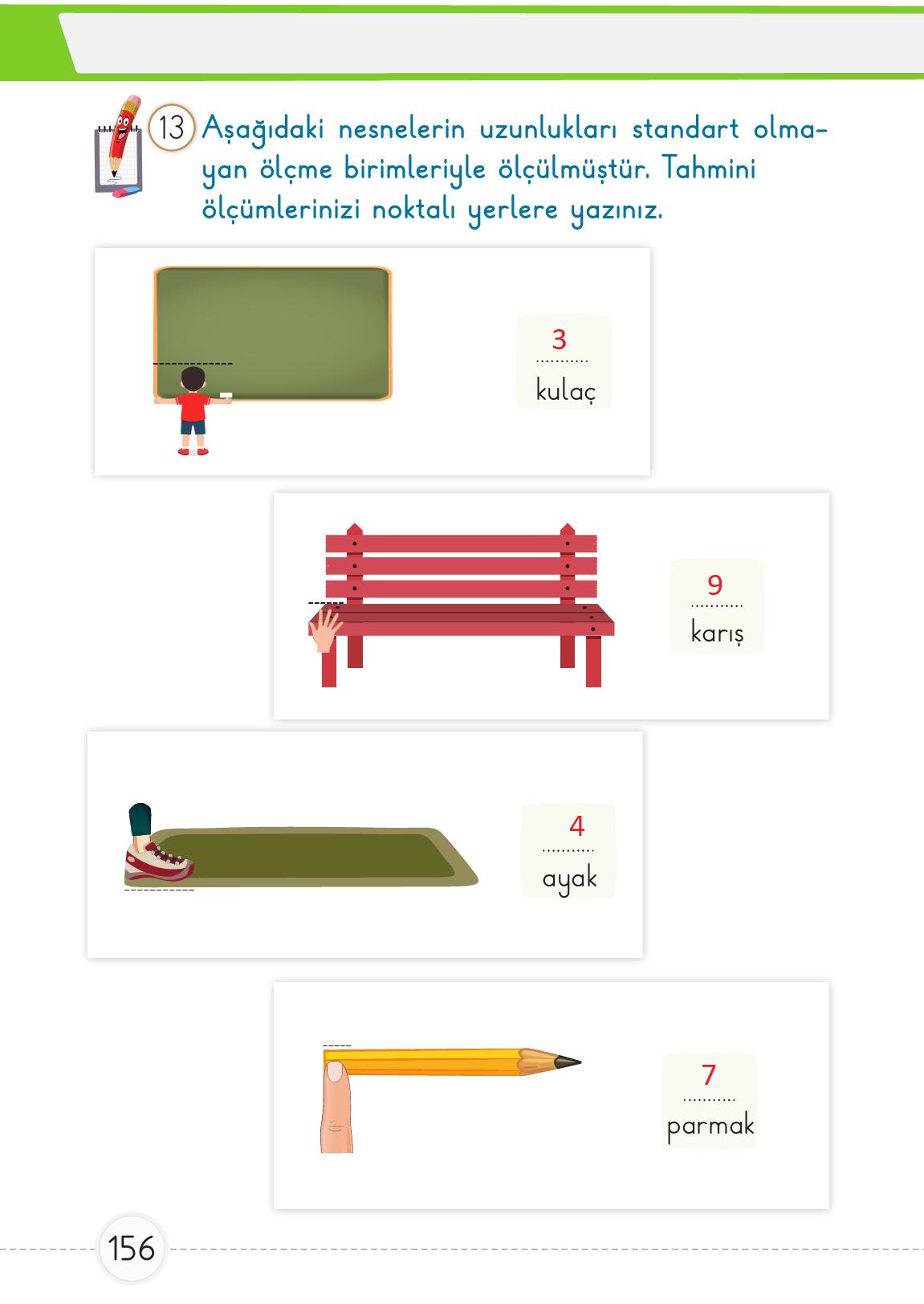 1. Sınıf Meb Yayınları Matematik Ders Kitabı 1. Kitap Sayfa 156 Cevapları