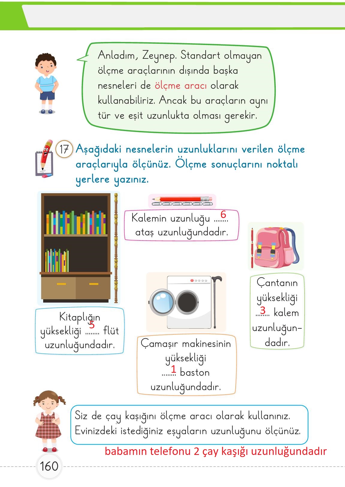 1. Sınıf Meb Yayınları Matematik Ders Kitabı 1. Kitap Sayfa 160 Cevapları