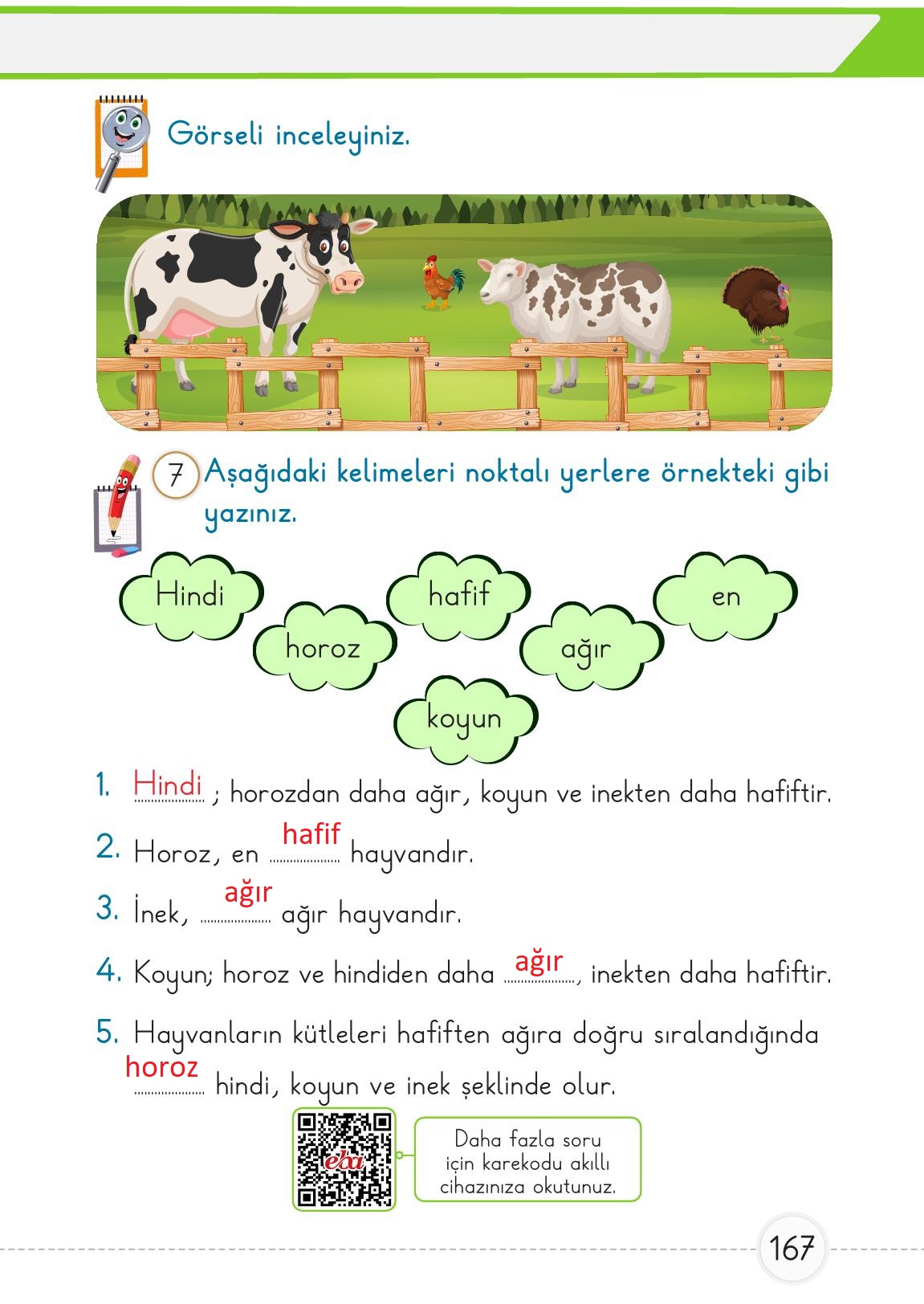 1. Sınıf Meb Yayınları Matematik Ders Kitabı 1. Kitap Sayfa 167 Cevapları