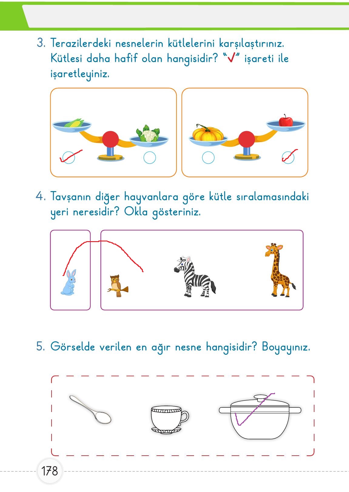 1. Sınıf Meb Yayınları Matematik Ders Kitabı 1. Kitap Sayfa 178 Cevapları