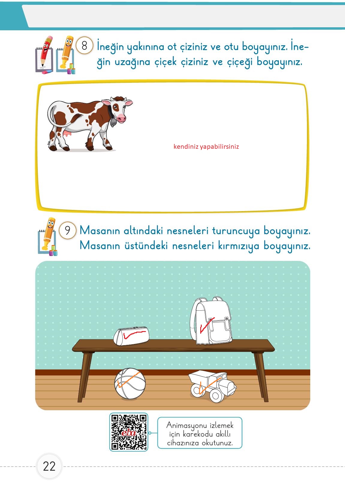 1. Sınıf Meb Yayınları Matematik Ders Kitabı 1. Kitap Sayfa 22 Cevapları