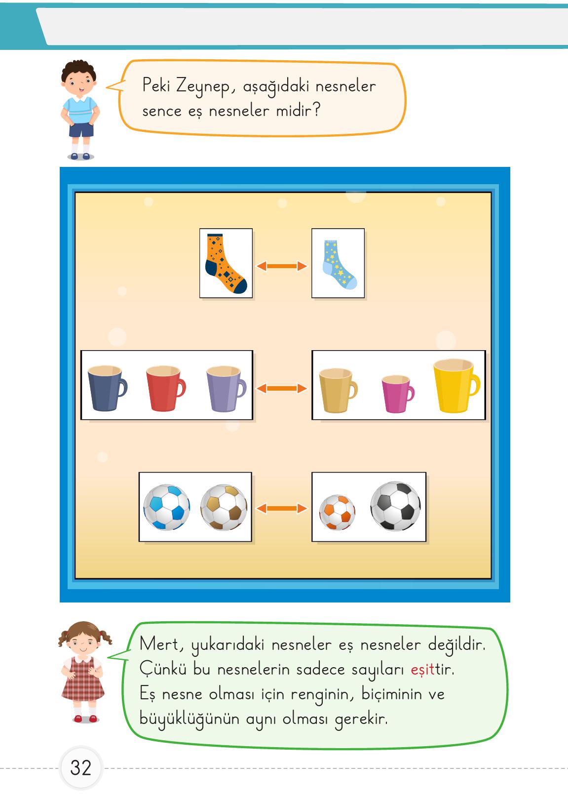 1. Sınıf Meb Yayınları Matematik Ders Kitabı 1. Kitap Sayfa 32 Cevapları