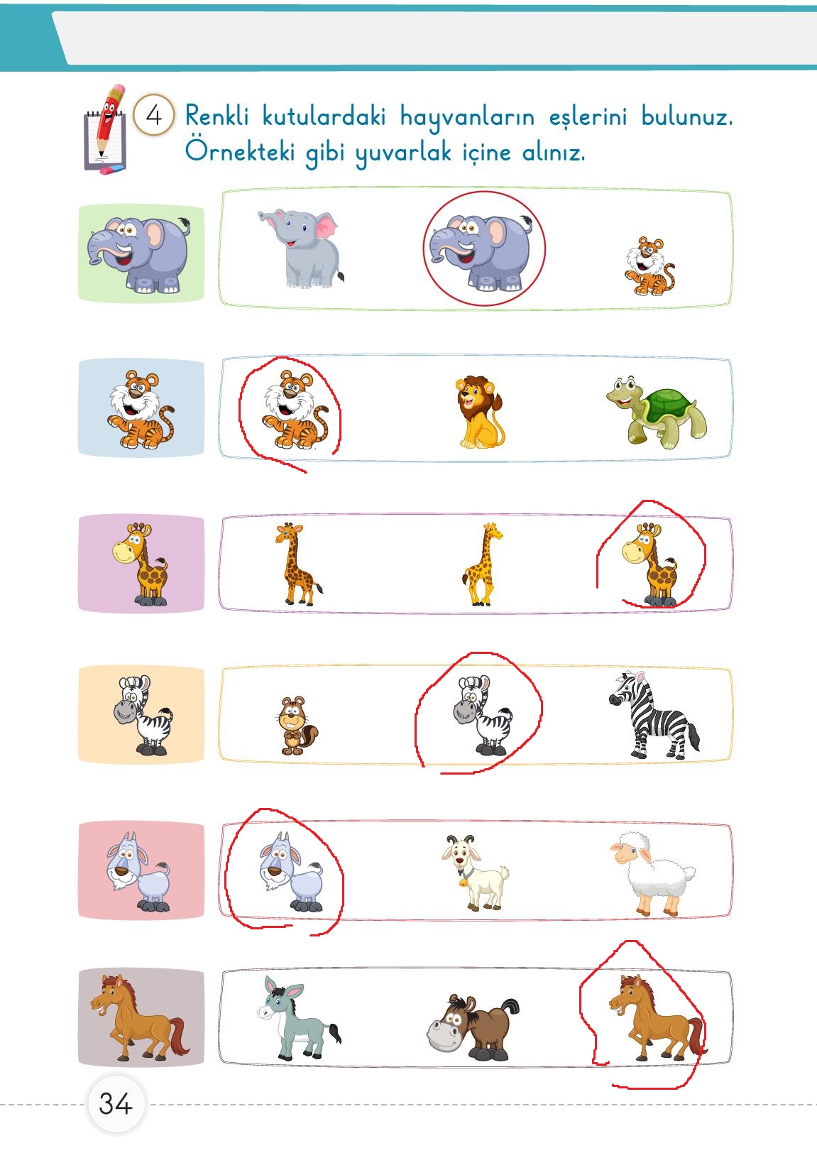 1. Sınıf Meb Yayınları Matematik Ders Kitabı 1. Kitap Sayfa 34 Cevapları