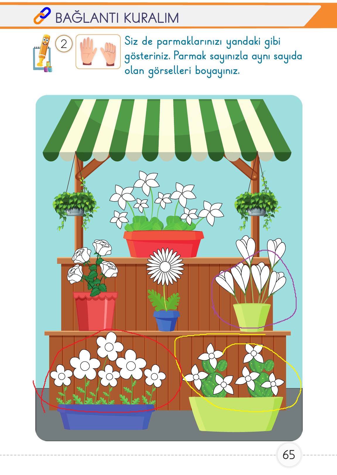 1. Sınıf Meb Yayınları Matematik Ders Kitabı 1. Kitap Sayfa 65 Cevapları