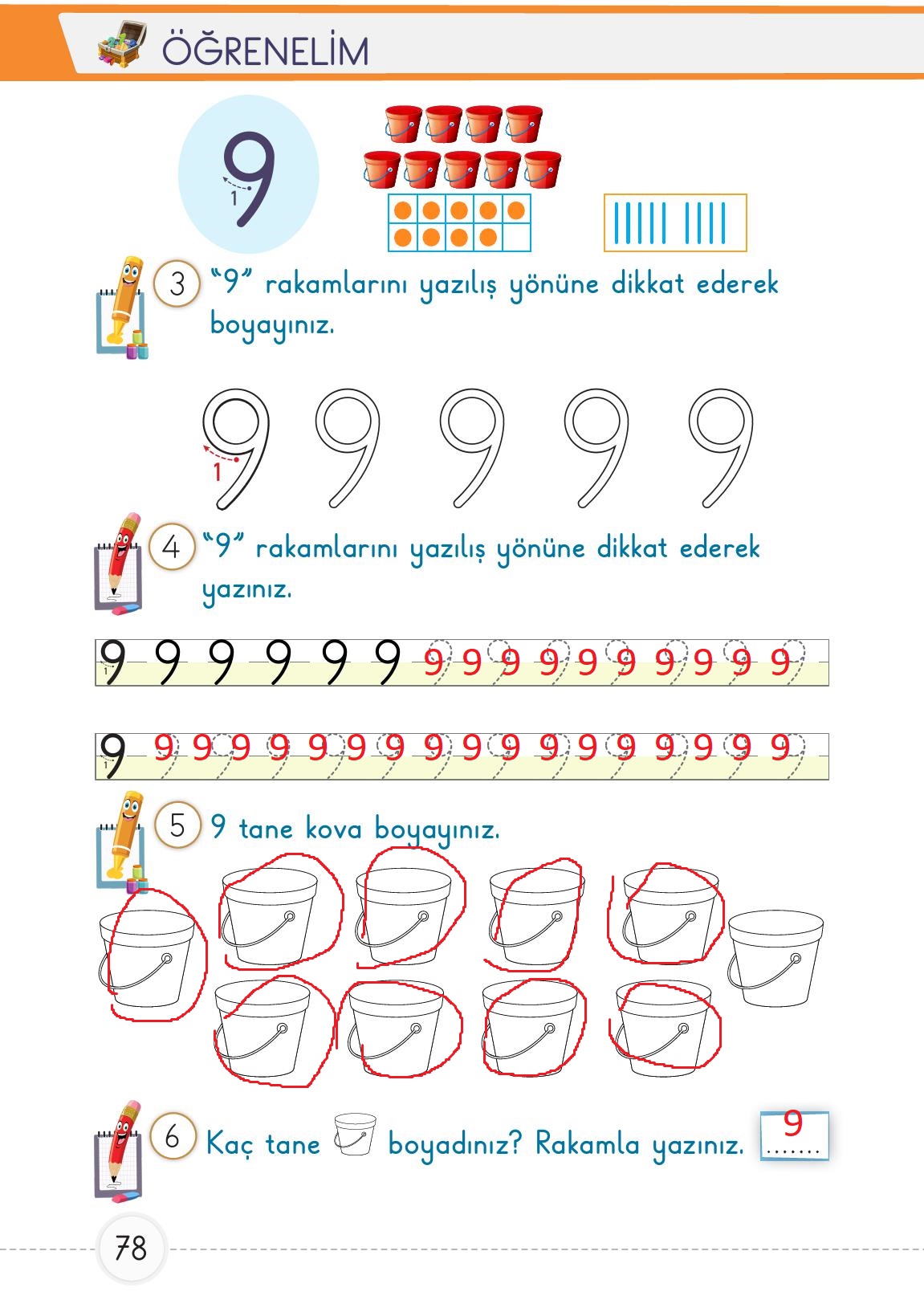 1. Sınıf Meb Yayınları Matematik Ders Kitabı 1. Kitap Sayfa 78 Cevapları