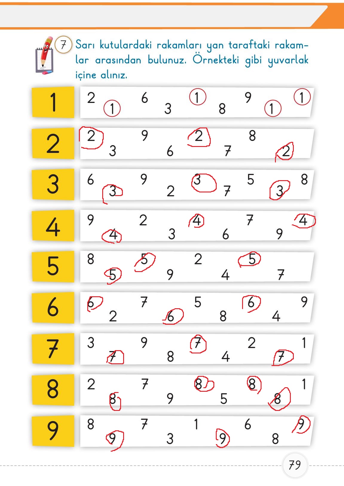 1. Sınıf Meb Yayınları Matematik Ders Kitabı 1. Kitap Sayfa 79 Cevapları