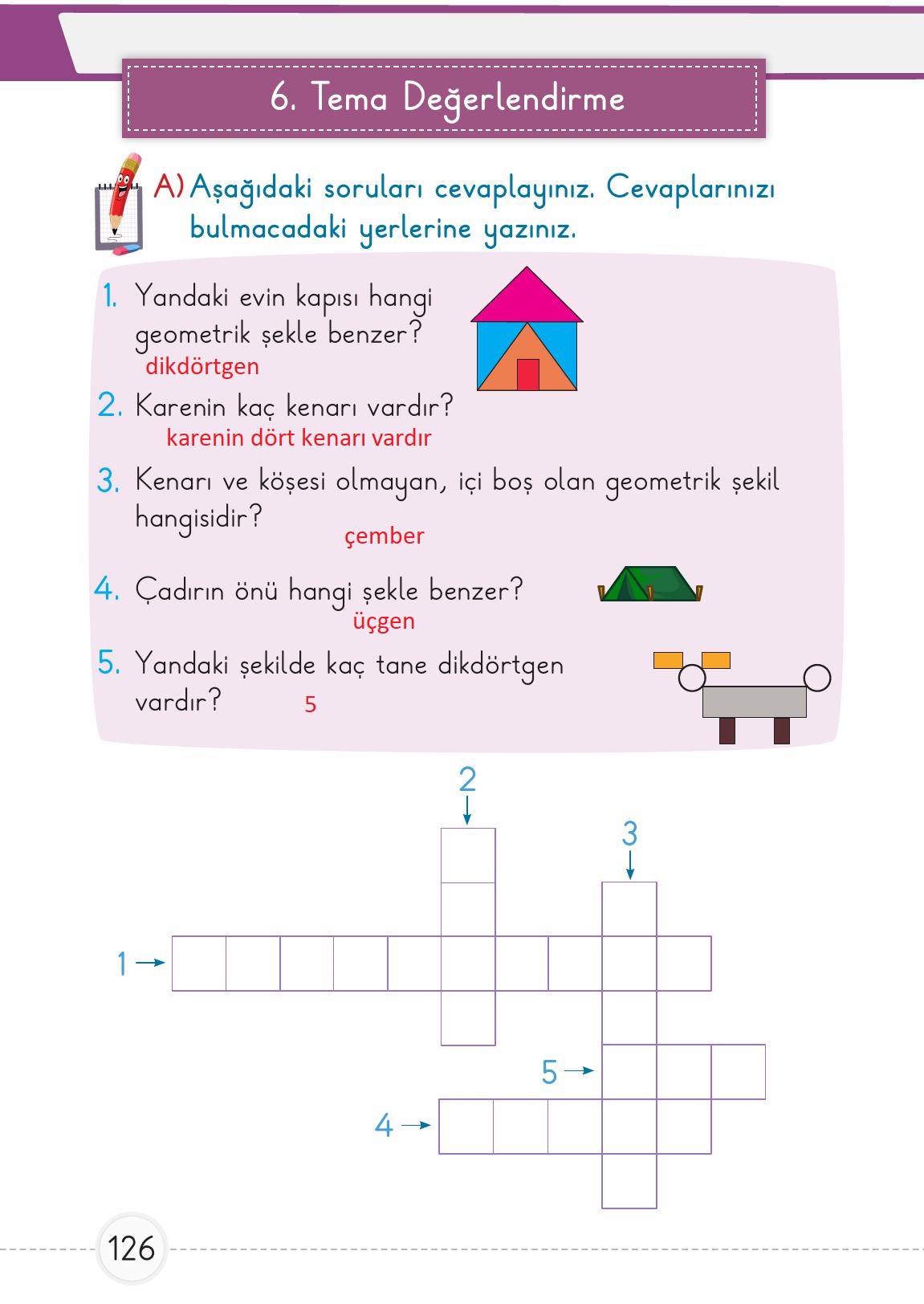 1. Sınıf Meb Yayınları Matematik Ders Kitabı 2. Kitap Sayfa 126 Cevapları