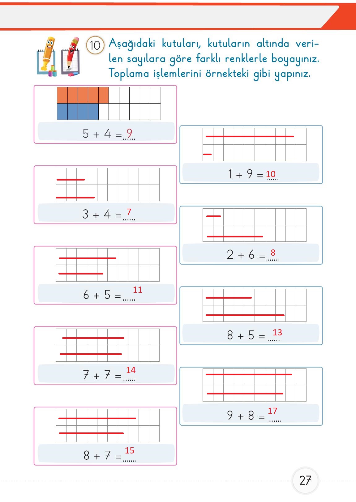 1. Sınıf Meb Yayınları Matematik Ders Kitabı 2. Kitap Sayfa 27 Cevapları