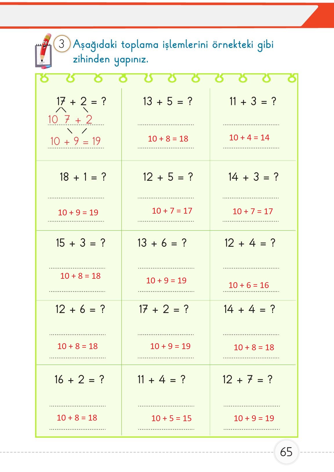 1. Sınıf Meb Yayınları Matematik Ders Kitabı 2. Kitap Sayfa 65 Cevapları 1. Sınıf Meb Yayınları Matematik Ders Kitabı 2. Kitap Sayfa 65 Cevapları