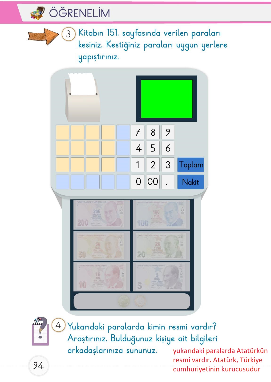 1. Sınıf Meb Yayınları Matematik Ders Kitabı 2. Kitap Sayfa 94 Cevapları 1. Sınıf Meb Yayınları Matematik Ders Kitabı 2. Kitap Sayfa 94 Cevapları