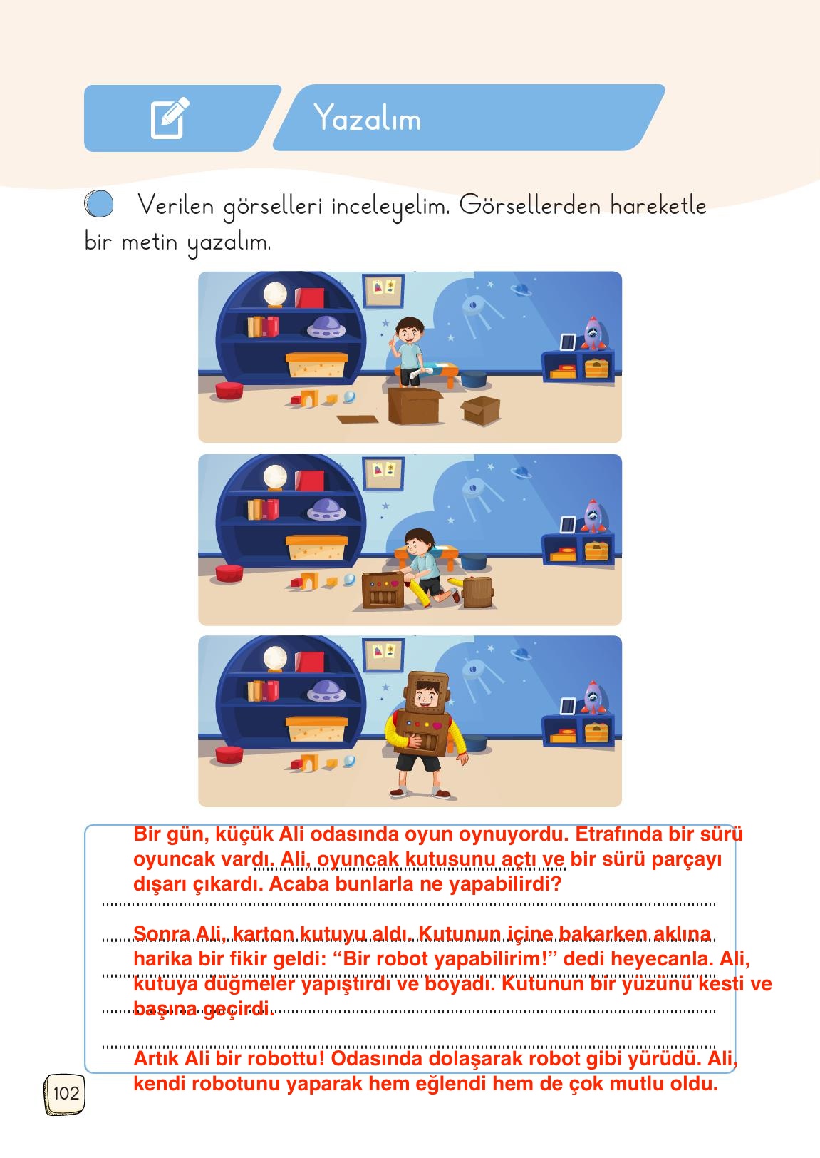 1. Sınıf Meb Yayınları Türkçe Ders Kitabı 1. Kitap Sayfa 102 Cevapları