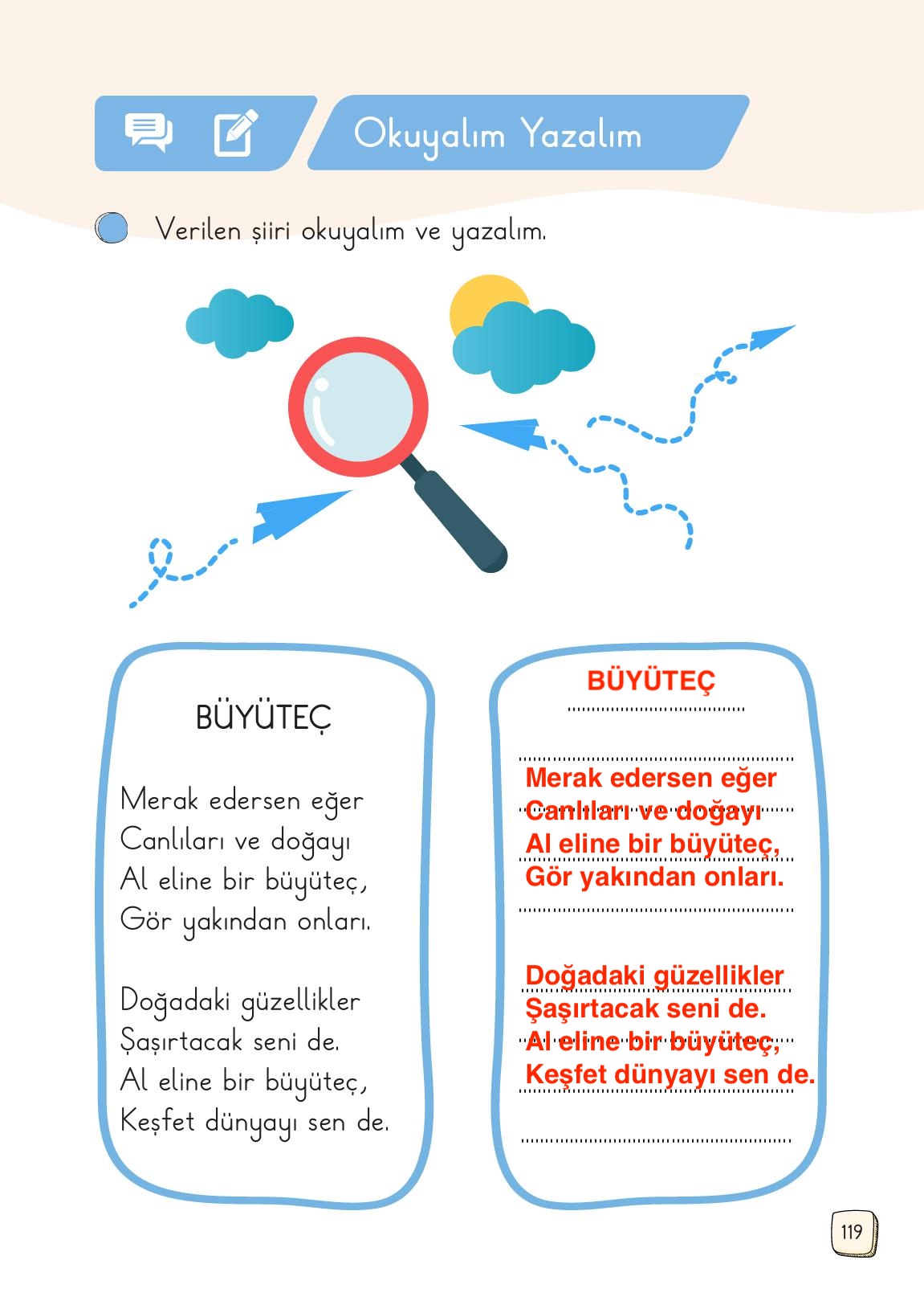 1. Sınıf Meb Yayınları Türkçe Ders Kitabı 1. Kitap Sayfa 119 Cevapları