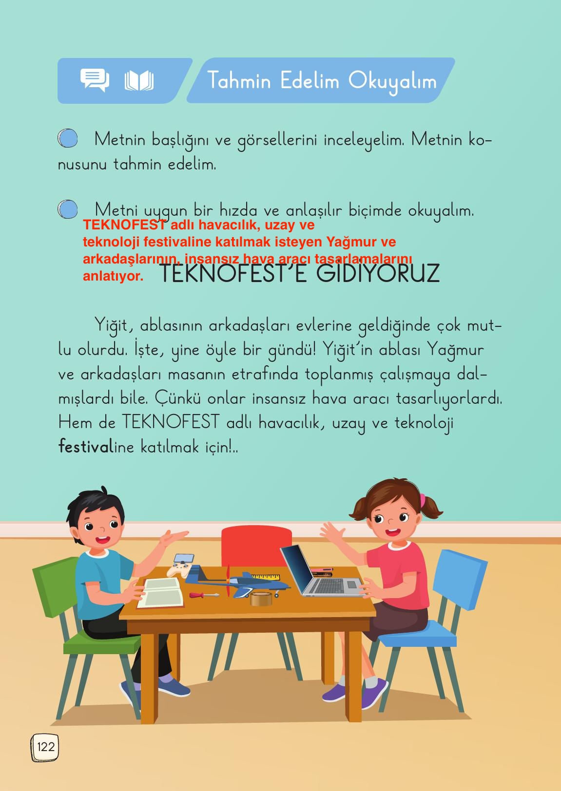 1. Sınıf Meb Yayınları Türkçe Ders Kitabı 1. Kitap Sayfa 122 Cevapları