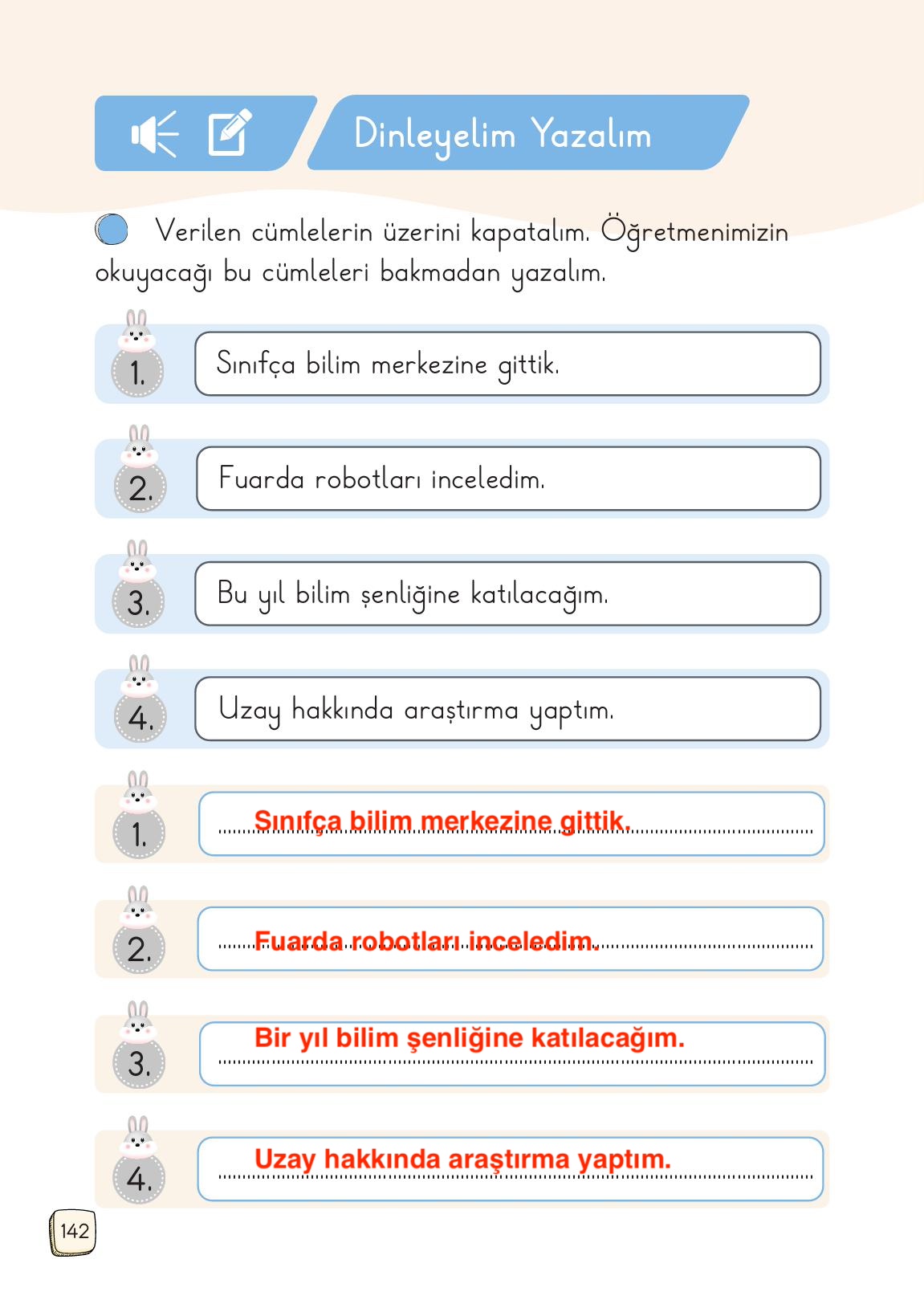 1. Sınıf Meb Yayınları Türkçe Ders Kitabı 1. Kitap Sayfa 142 Cevapları 1. Sınıf Meb Yayınları Türkçe Ders Kitabı 1. Kitap Sayfa 142 Cevapları